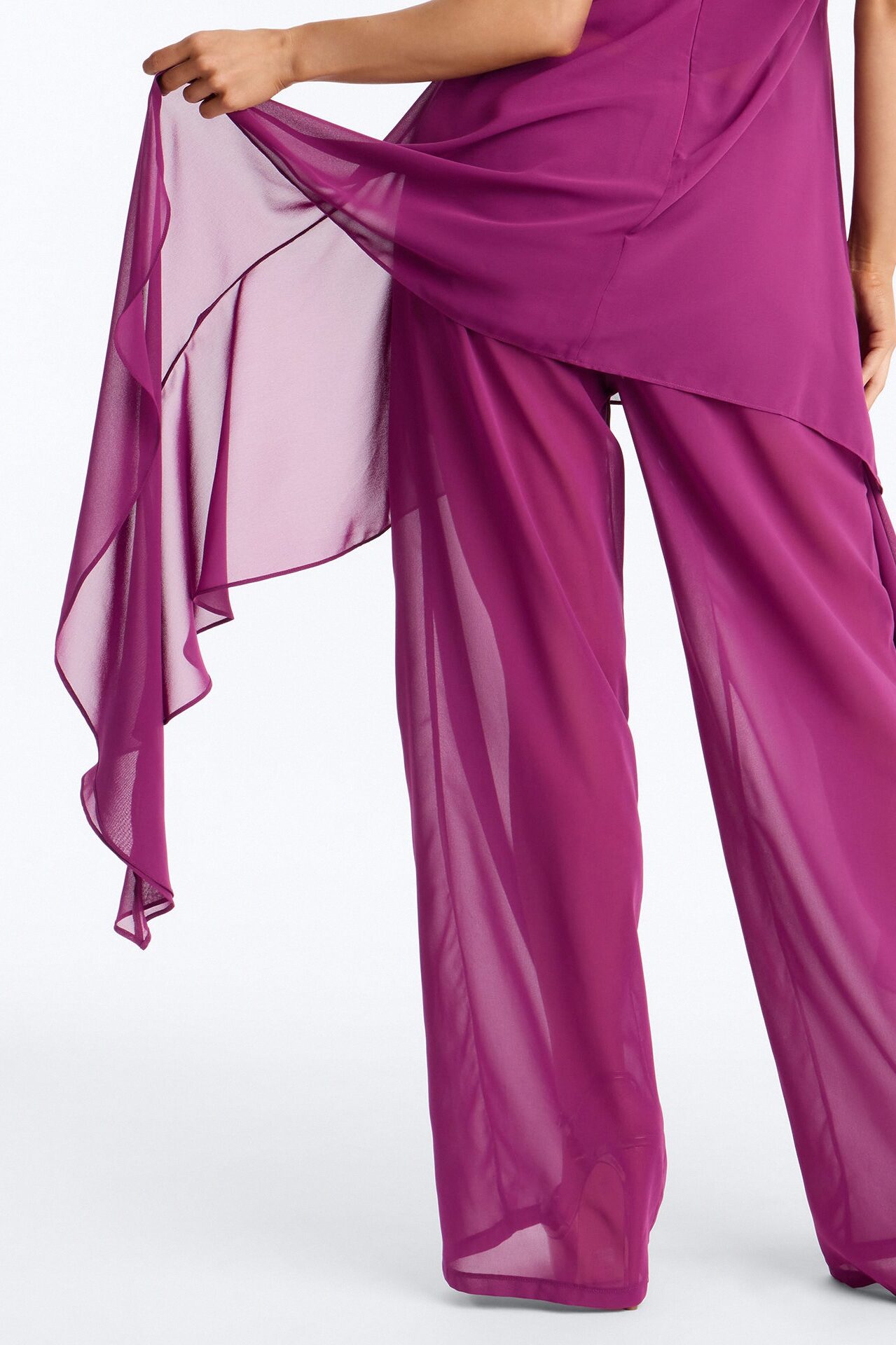 Amari Strapless Draped Pant Set - Plum