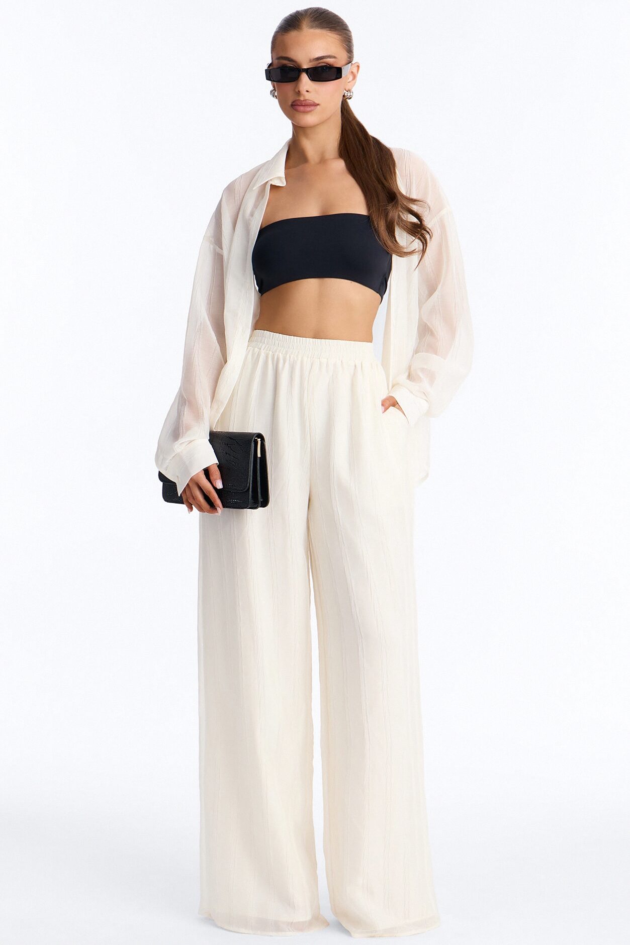 She's So Sheer Pant Set - Ivory