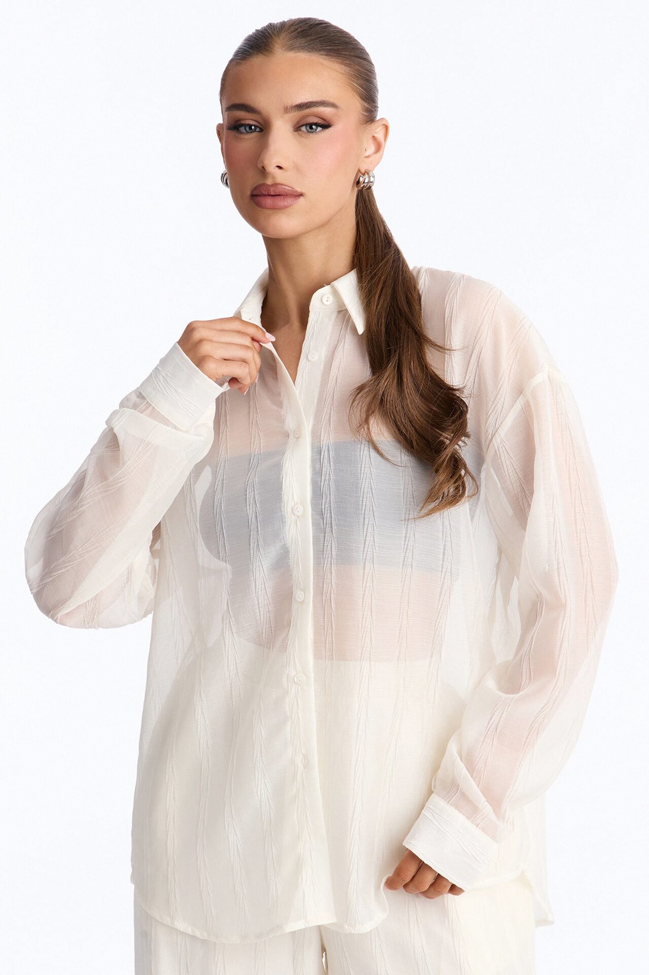 She's So Sheer Pant Set - Ivory