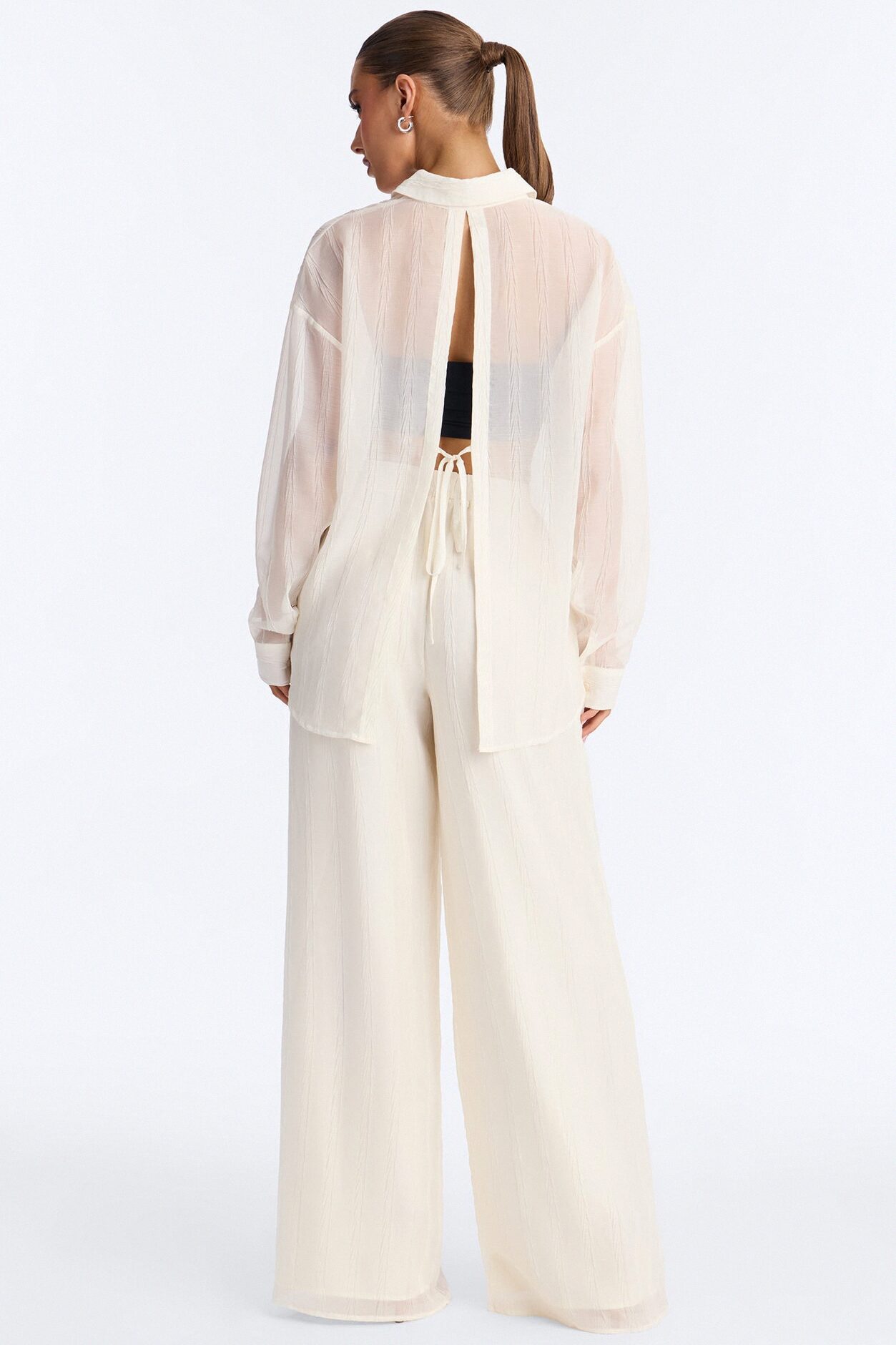 She's So Sheer Pant Set - Ivory