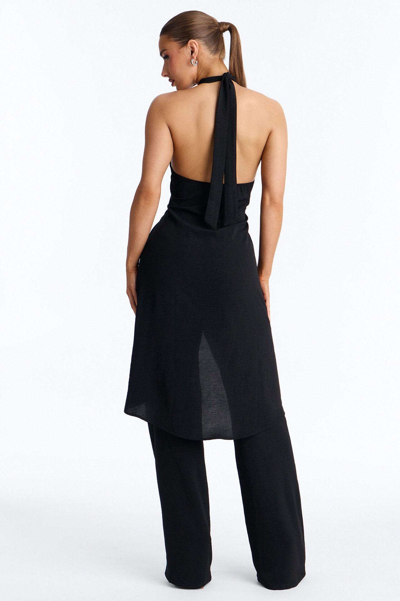 Born For This Halter Pant Set - Black