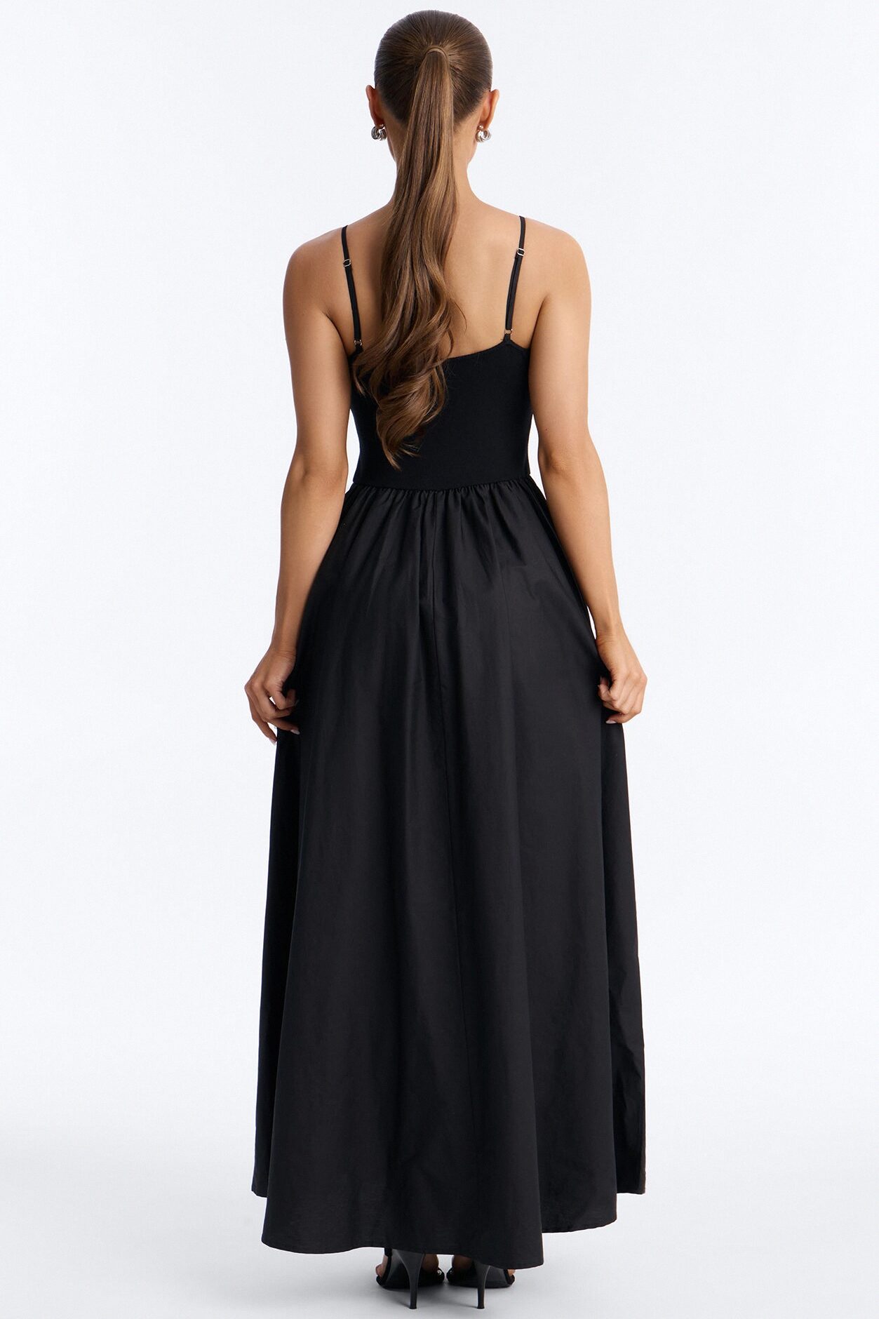 Amelia Crochet Maxi Dress - Black/White