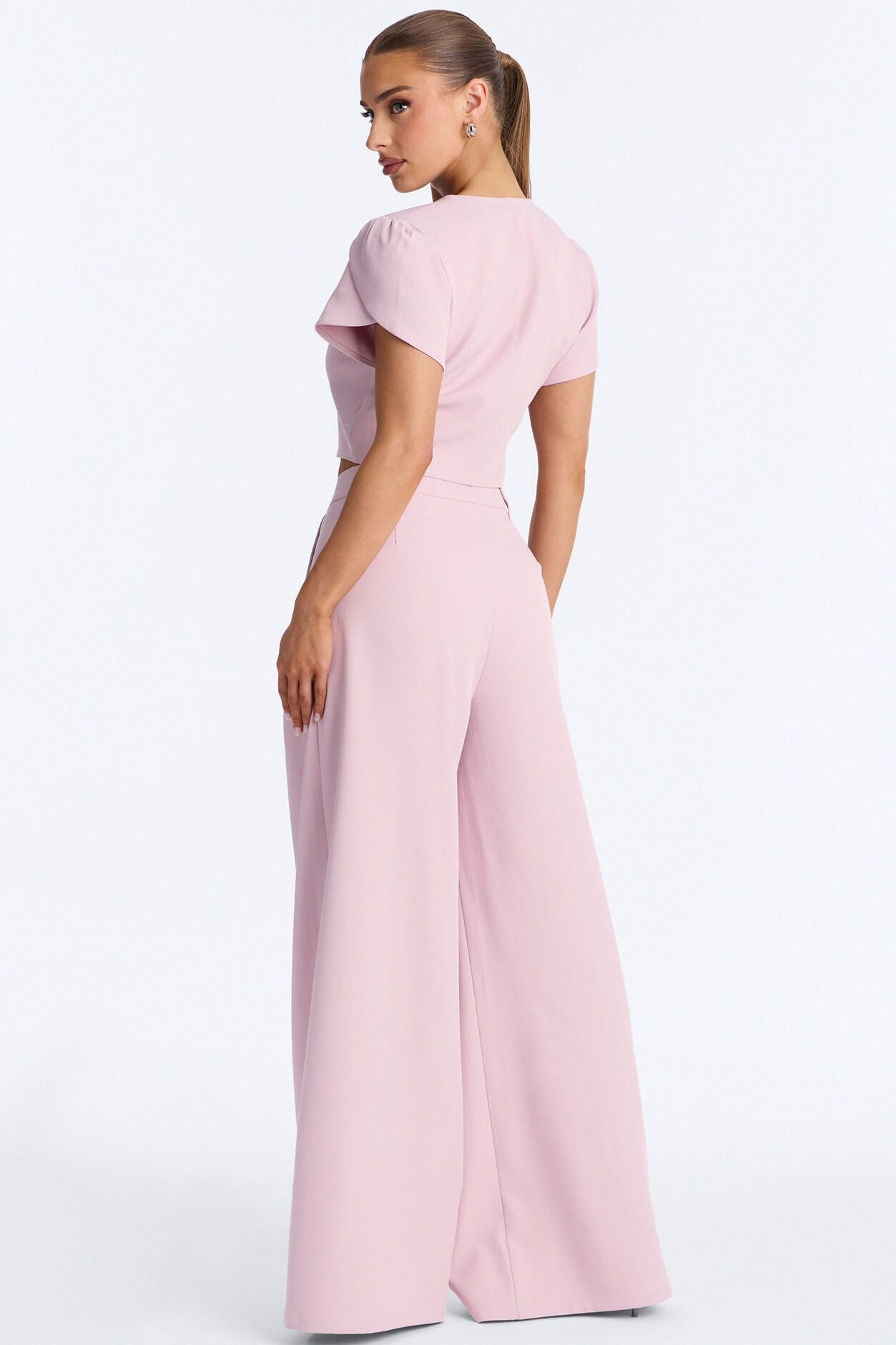 The Perfect Day Wide Leg Pant Set - Pink