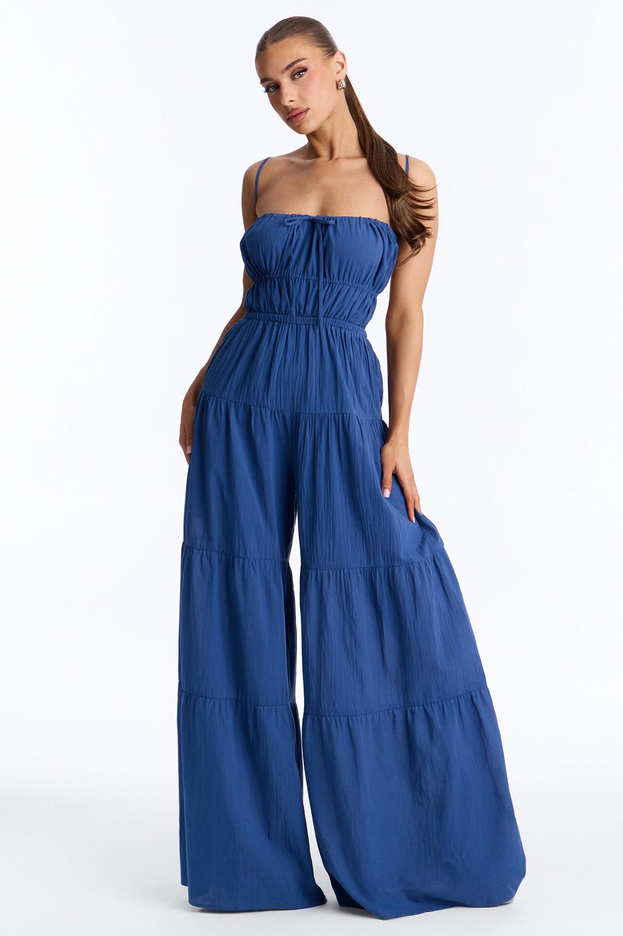 On A Getaway Wide Leg Jumpsuit - Denim