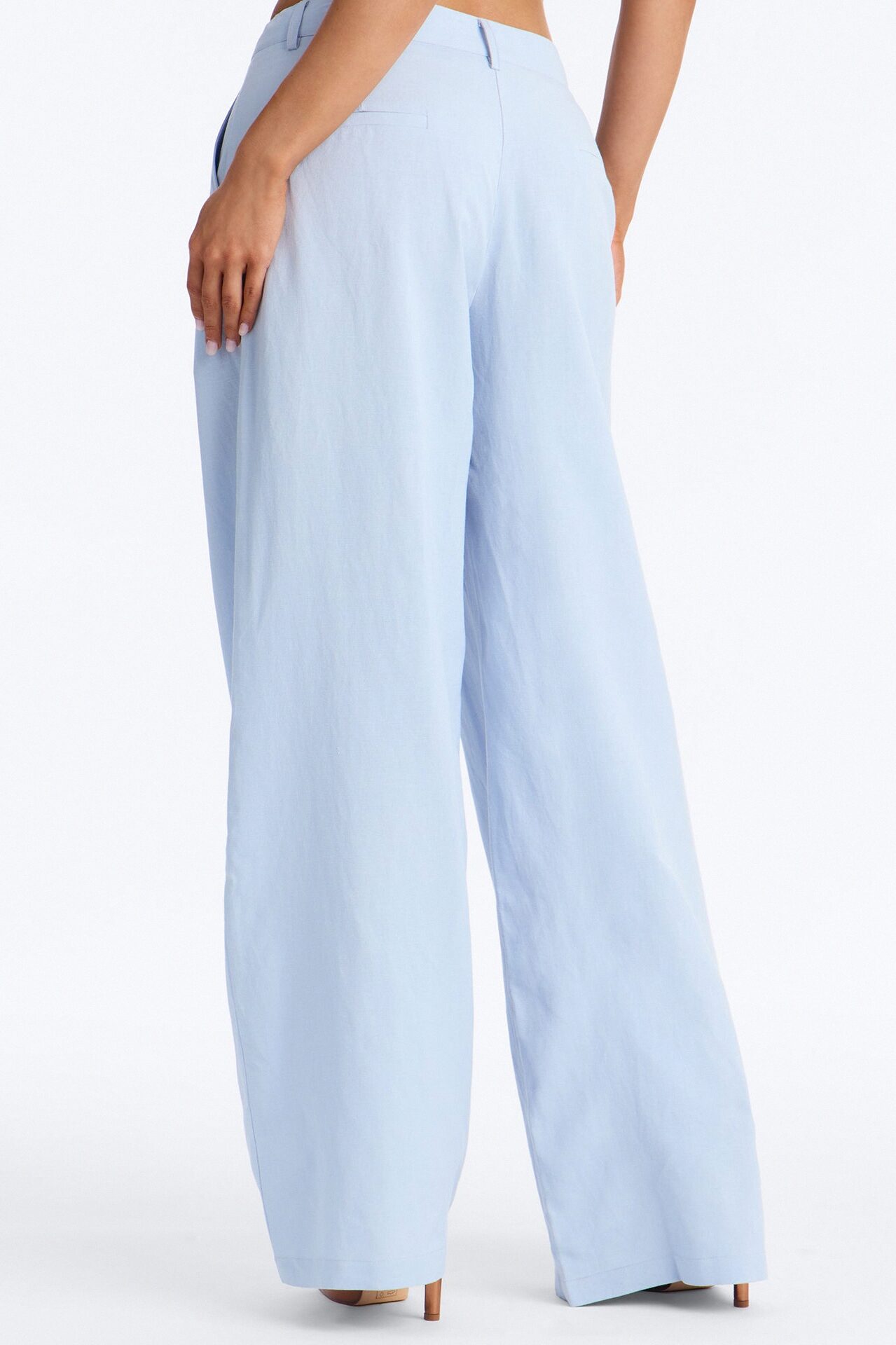 Ocean Breeze Linen Low Rise Pant 33″ - Dusty Blue