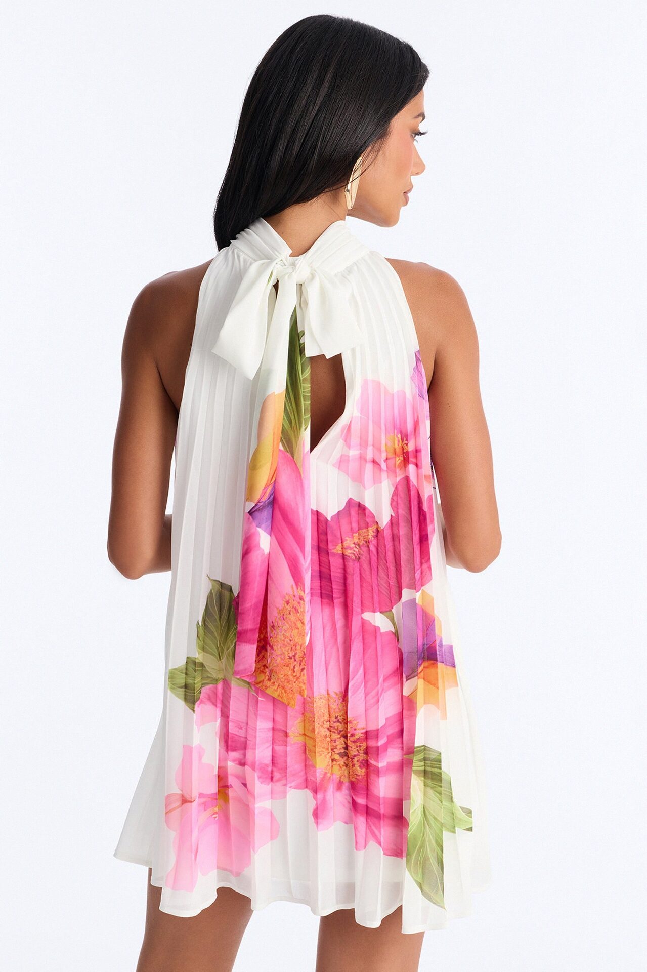 Juliana Sleeveless Chiffon Mini Dress - Ivory