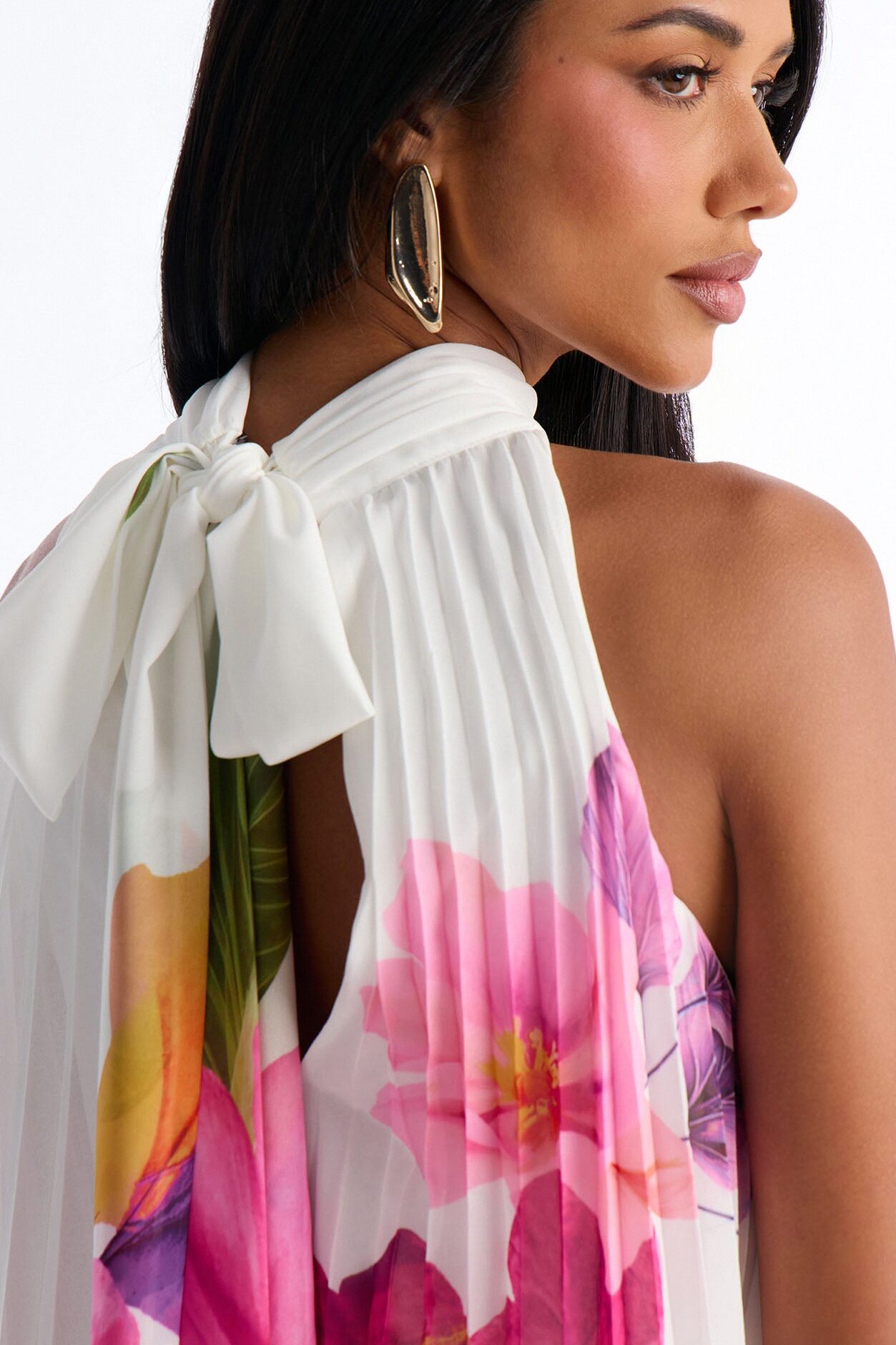 Juliana Sleeveless Chiffon Mini Dress - Ivory