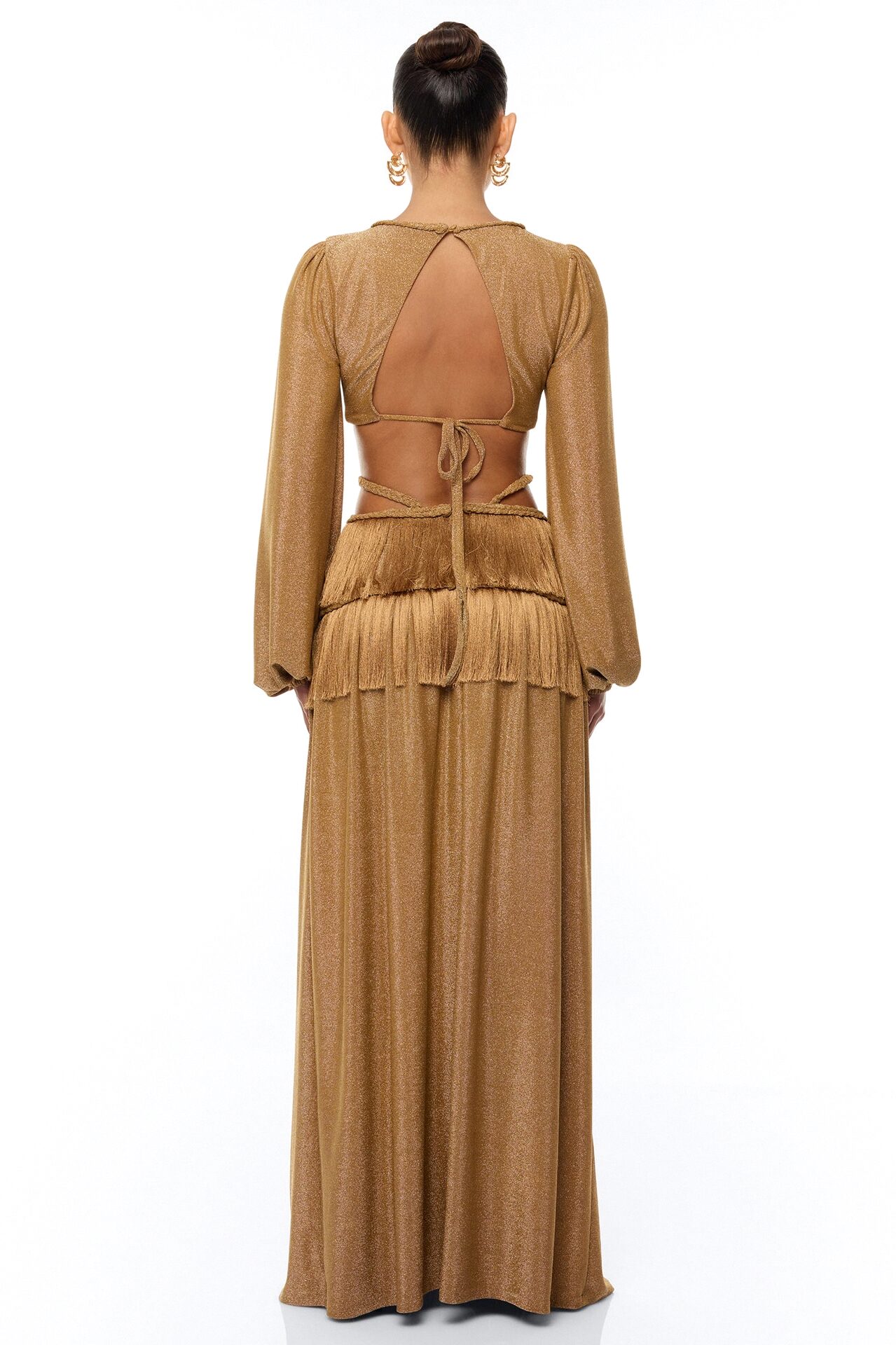 Modern Chic Metallic Maxi Dress - Gold