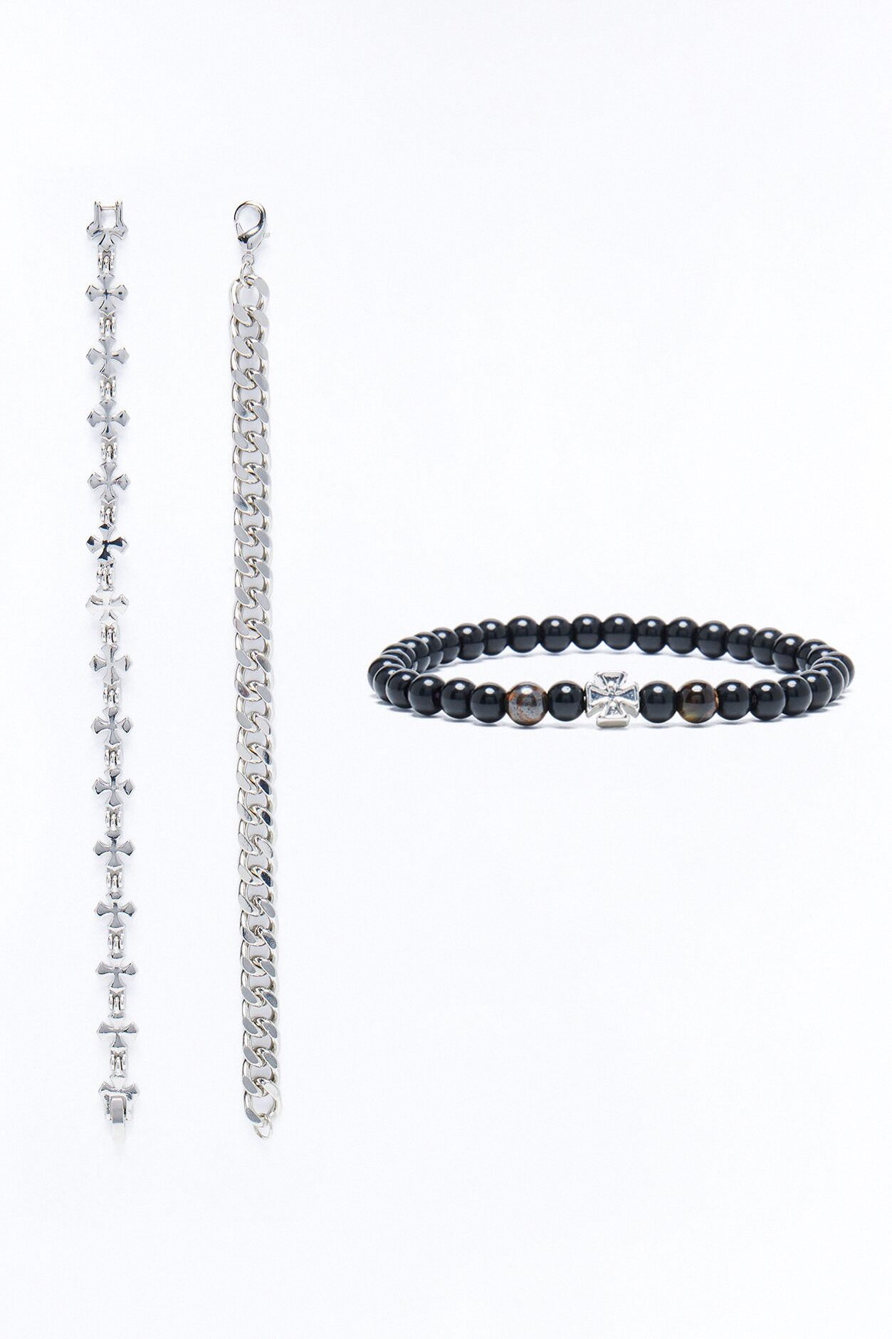 Crossfire Trinity Armor Bracelet Set - Silver