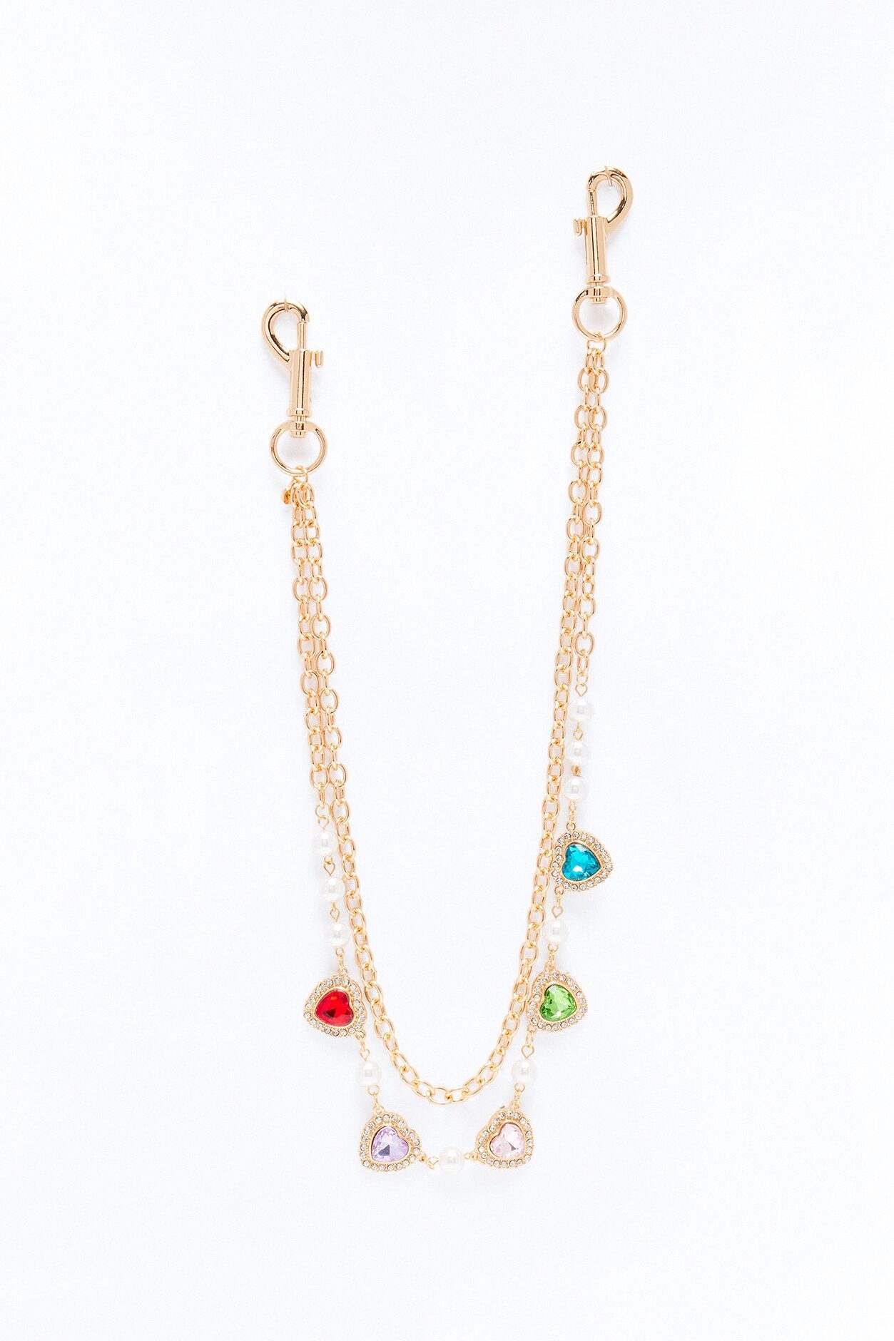 Mini Heart To Heart Layered Pant Chain - Gold