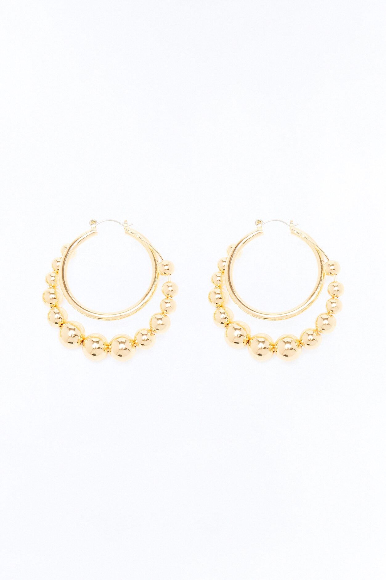 Misty Bubble Hoop Earrings - Gold