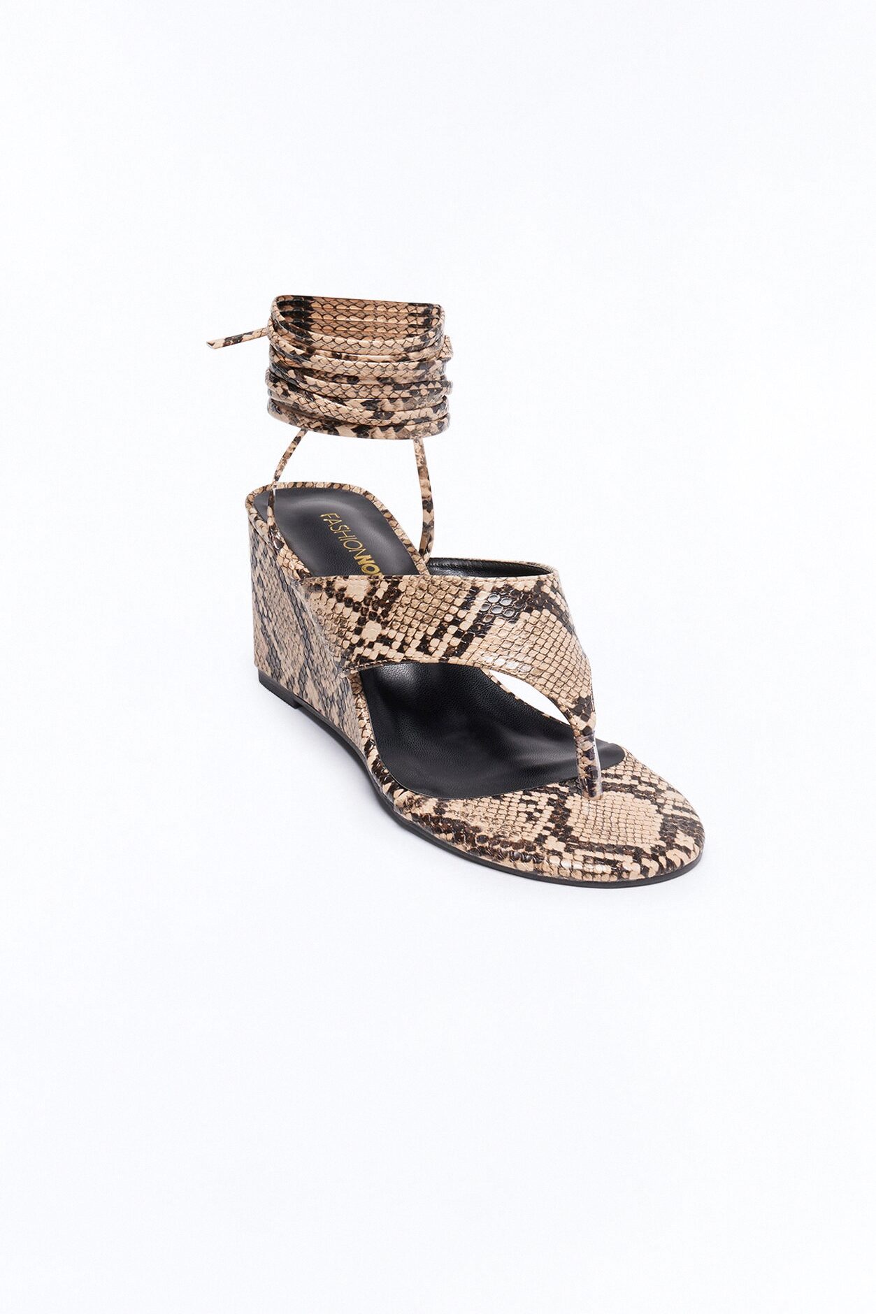 Alexia Thong Wrap Up Wedges - Brown/combo