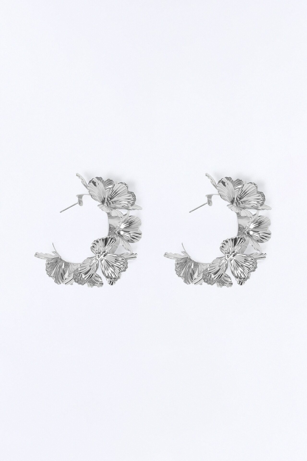 Garden Fields Hoop Earrings - Silver