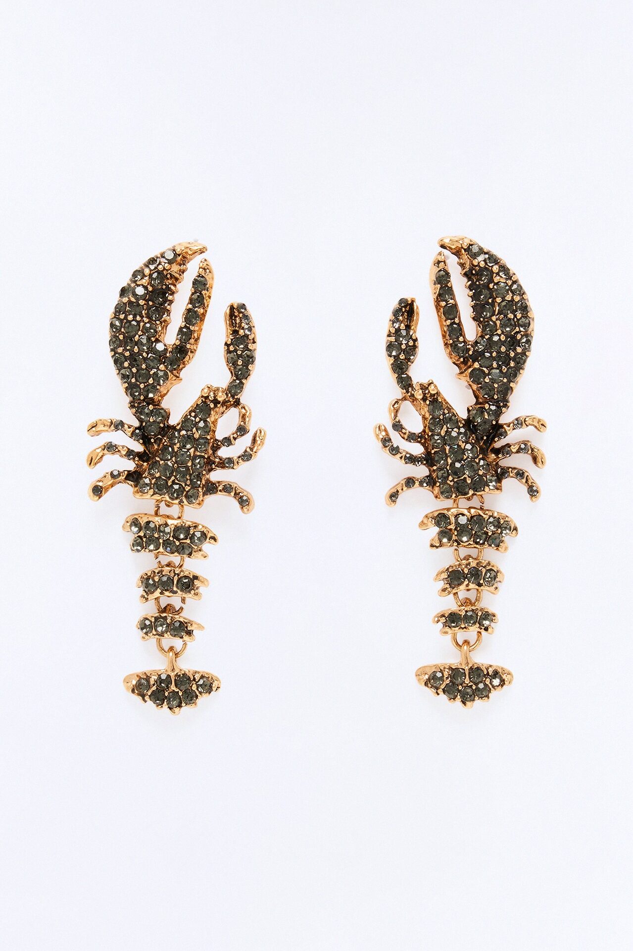 What A Catch Lobster Earrings - Gold/Black