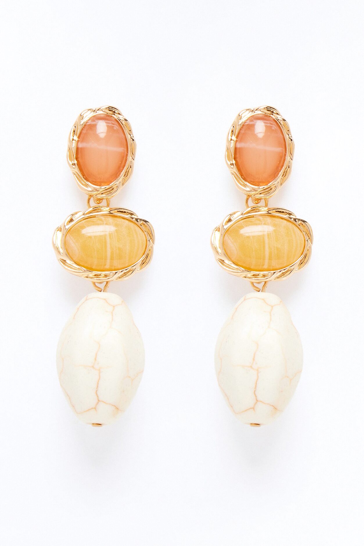 Stones Of Love Jeweled Drop Earrings - Gold/combo