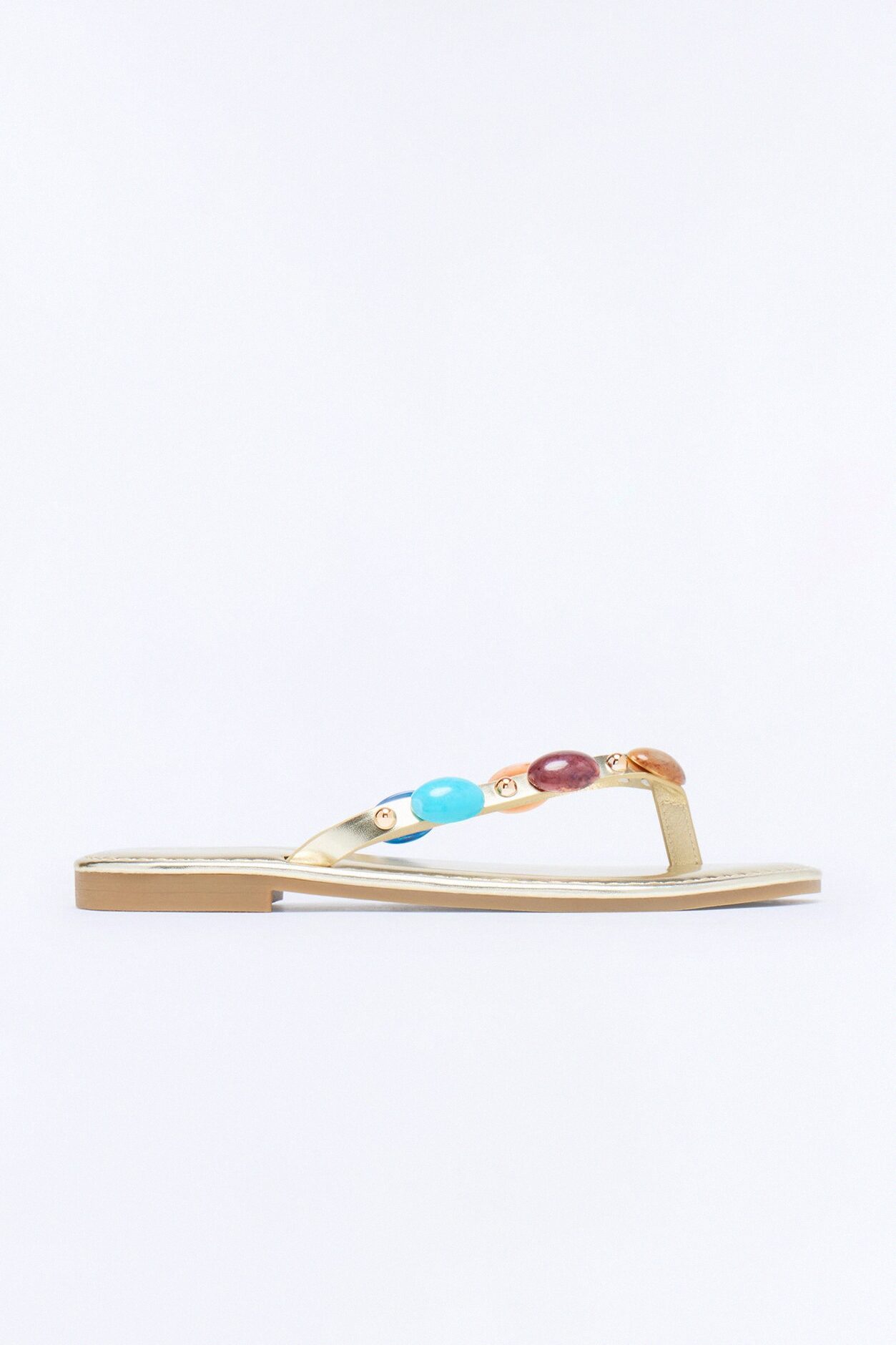 Amalfi Beaded Flip Flops - Gold