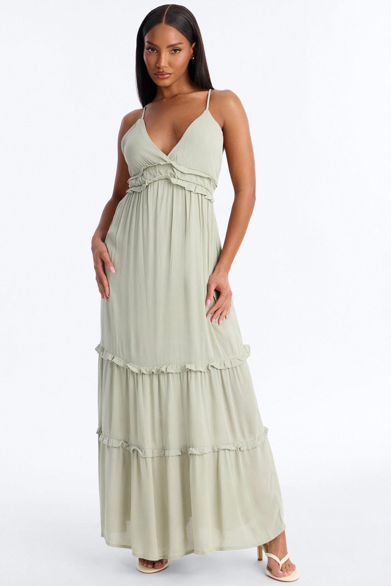 Simone Chiffon Maxi Dress - Sage