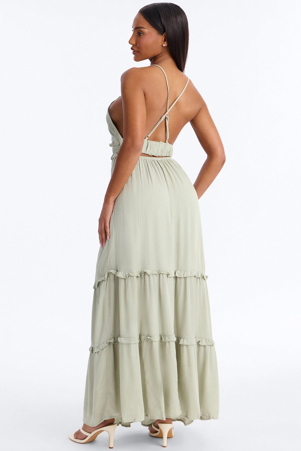 Simone Chiffon Maxi Dress - Sage