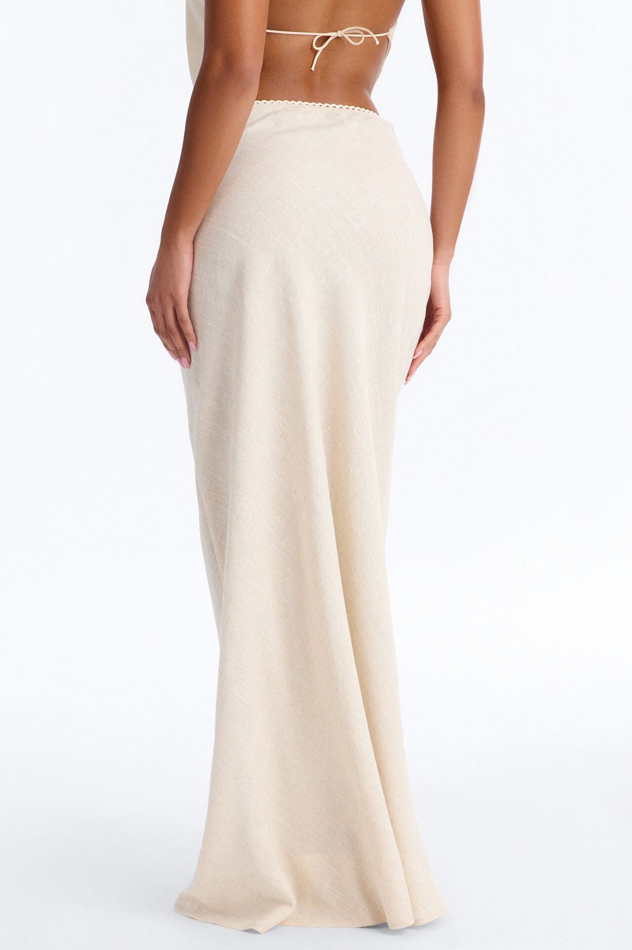 Odette Linen Blend Maxi Skirt - Natural