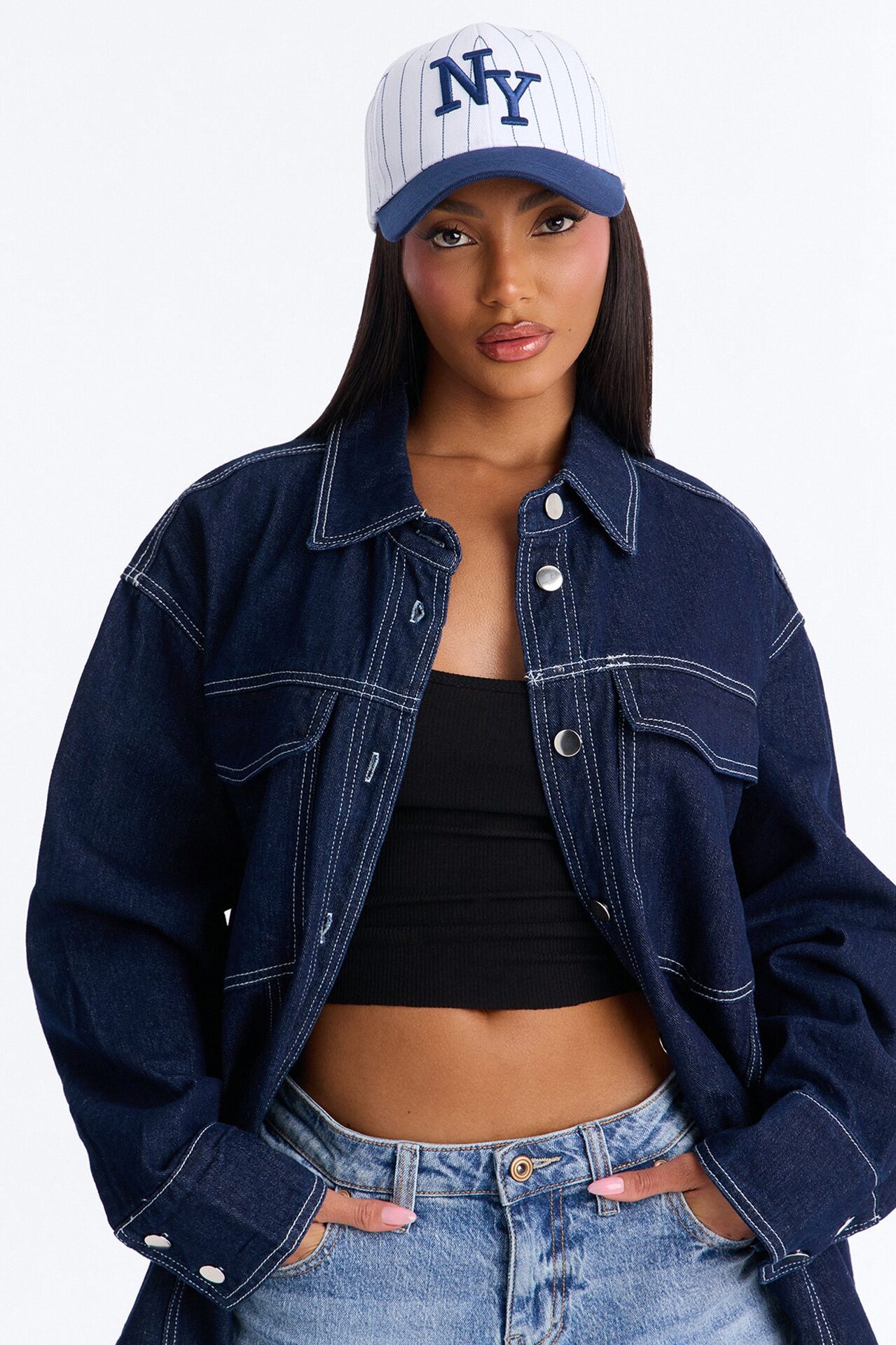 NY City Gurl Baseball Hat - Navy/combo