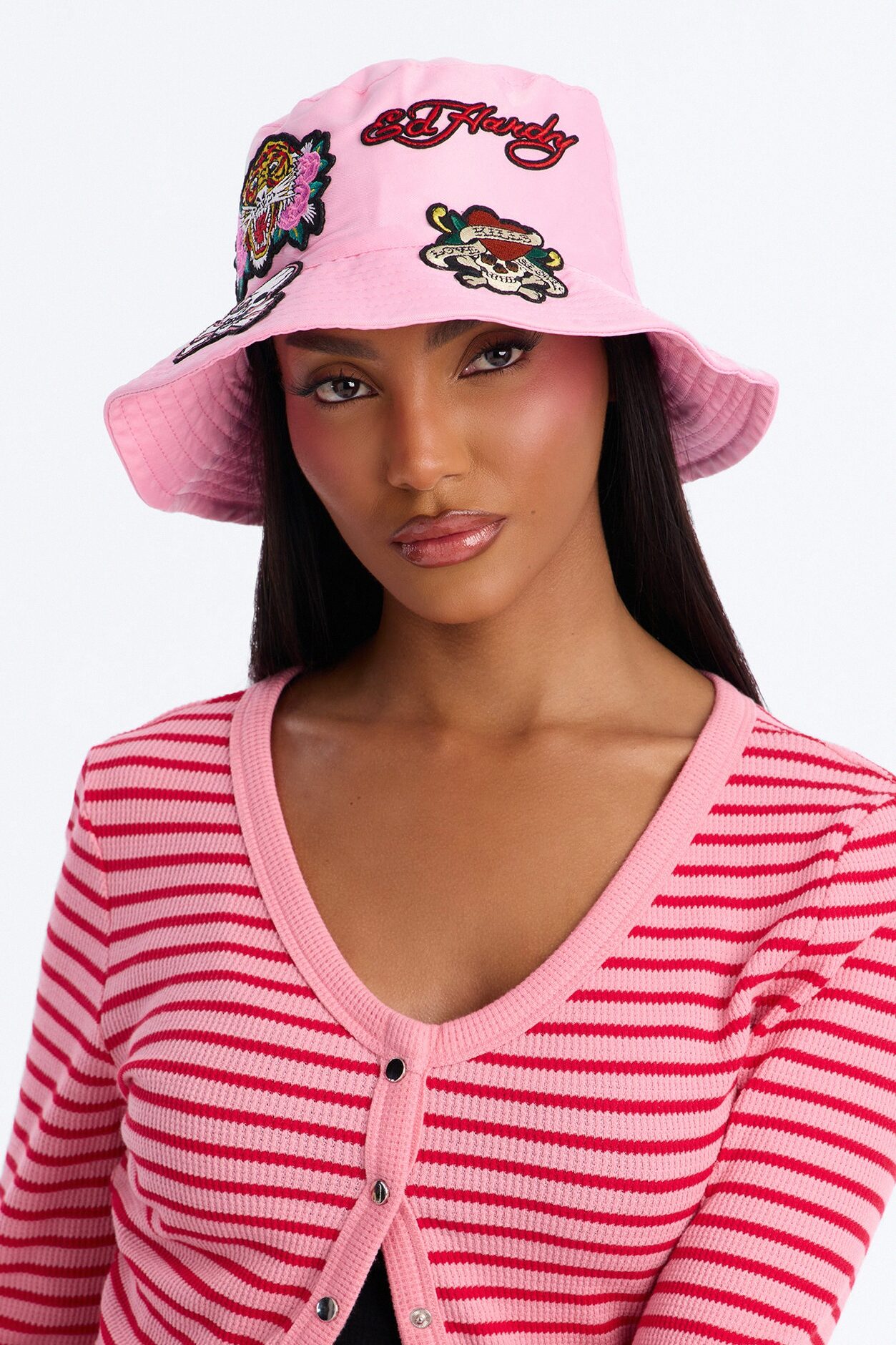Tiger's Heart Ed Hardy Bucket Hat - Pink/combo
