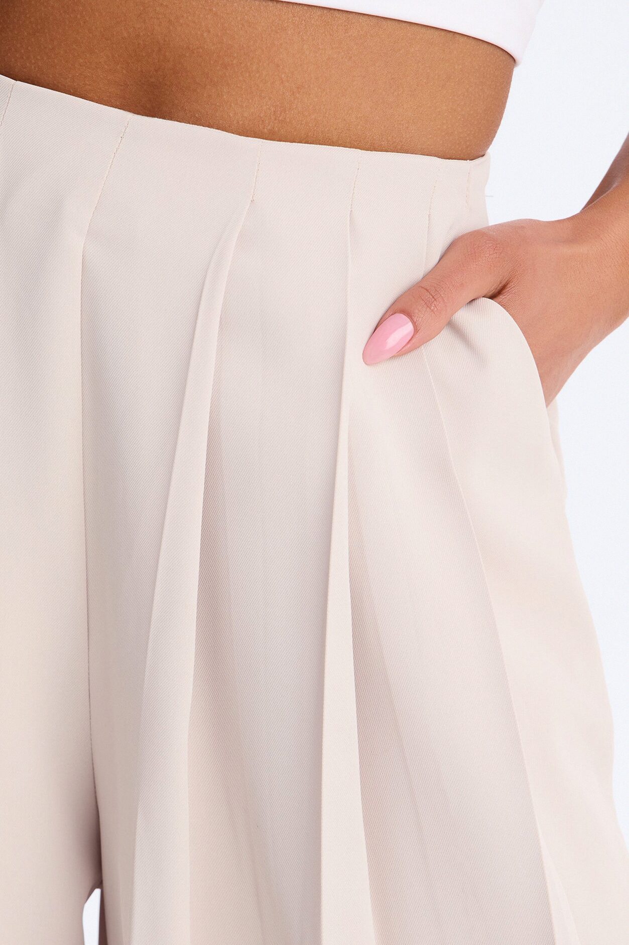 Feminine Feel Crepe Wide Leg Pant 33″ - Beige