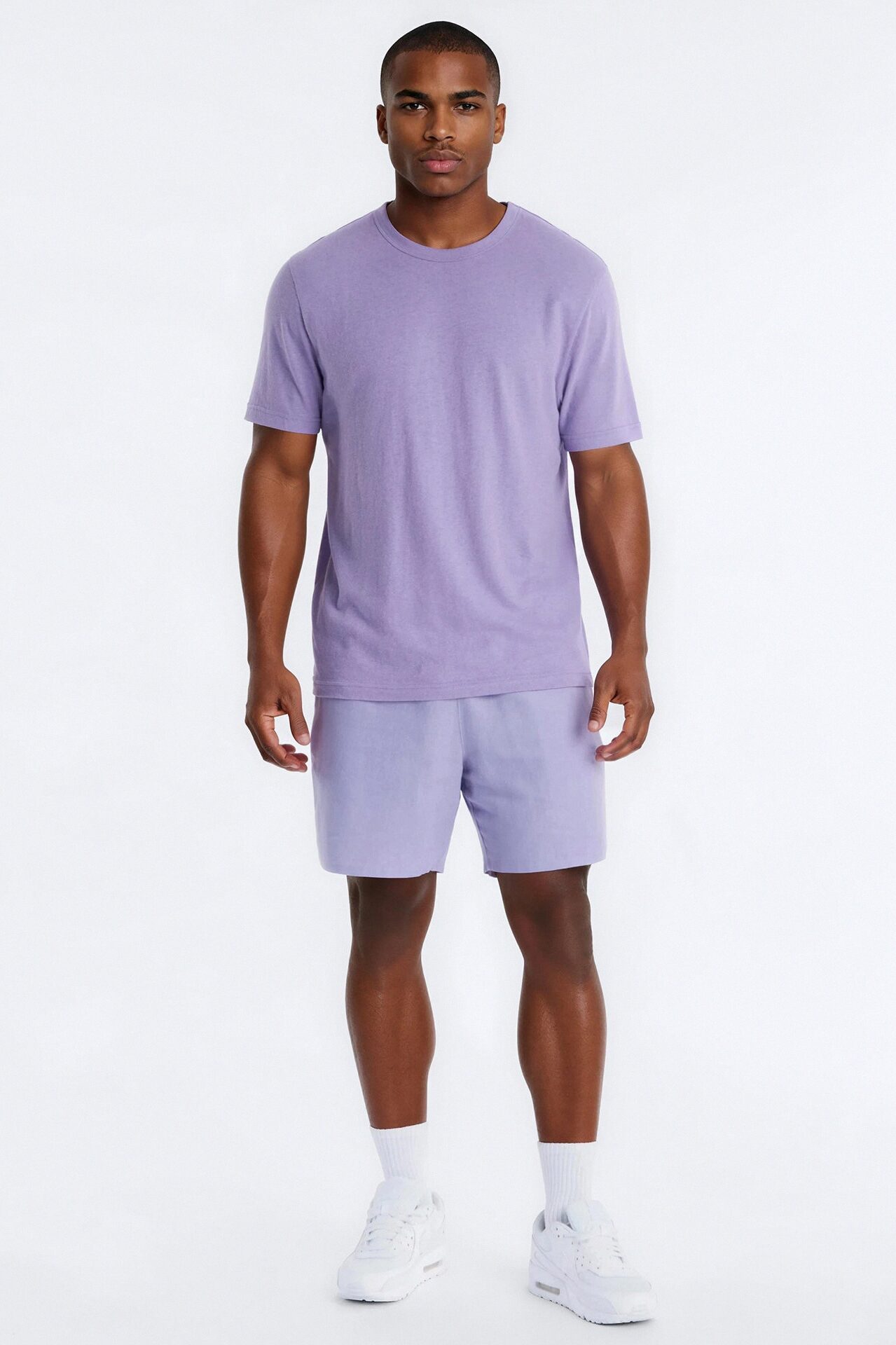 Bahamas Linen Crew Tee - Lavender