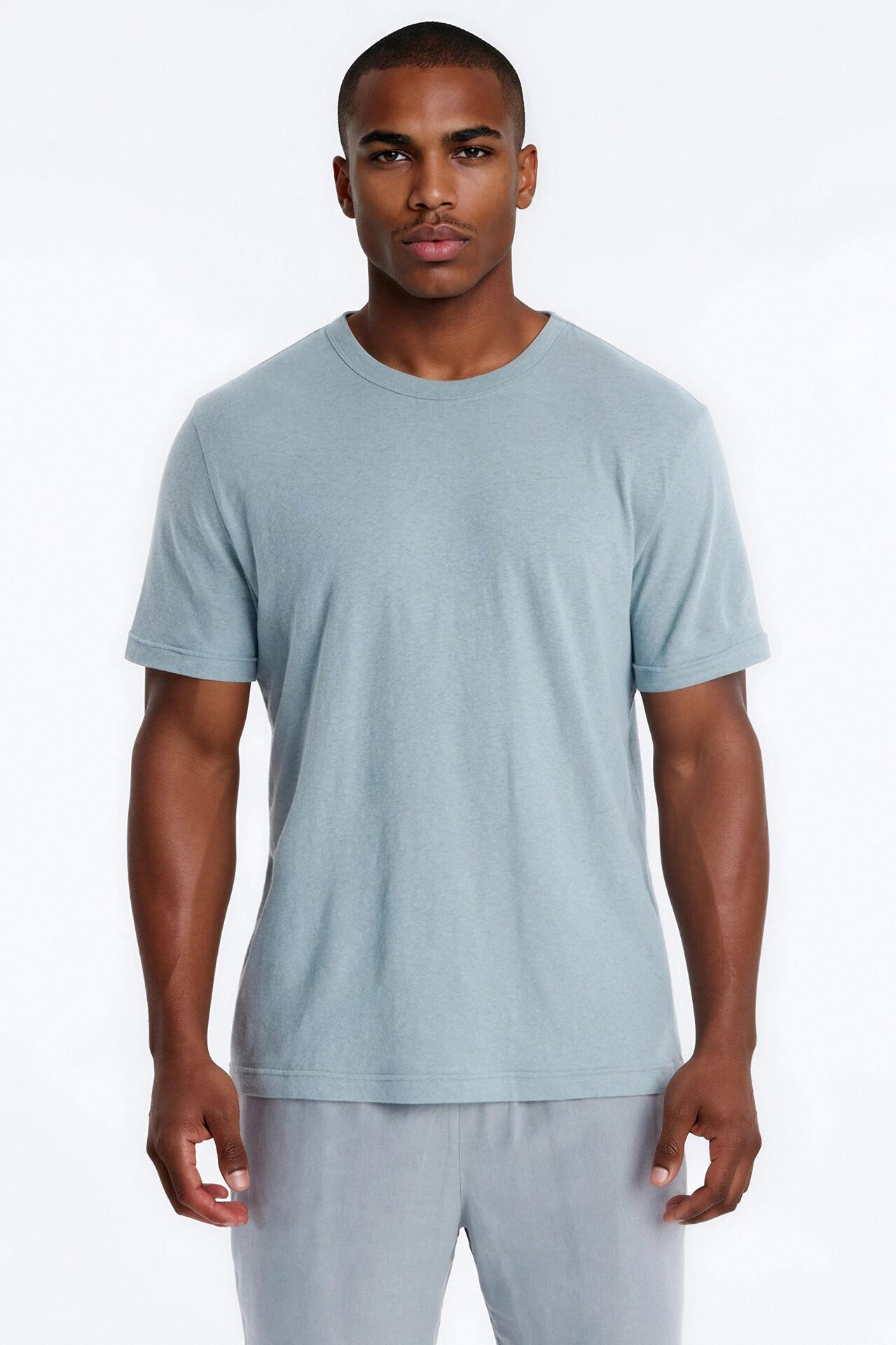 Bahamas Linen Crew Tee - Slate Blue