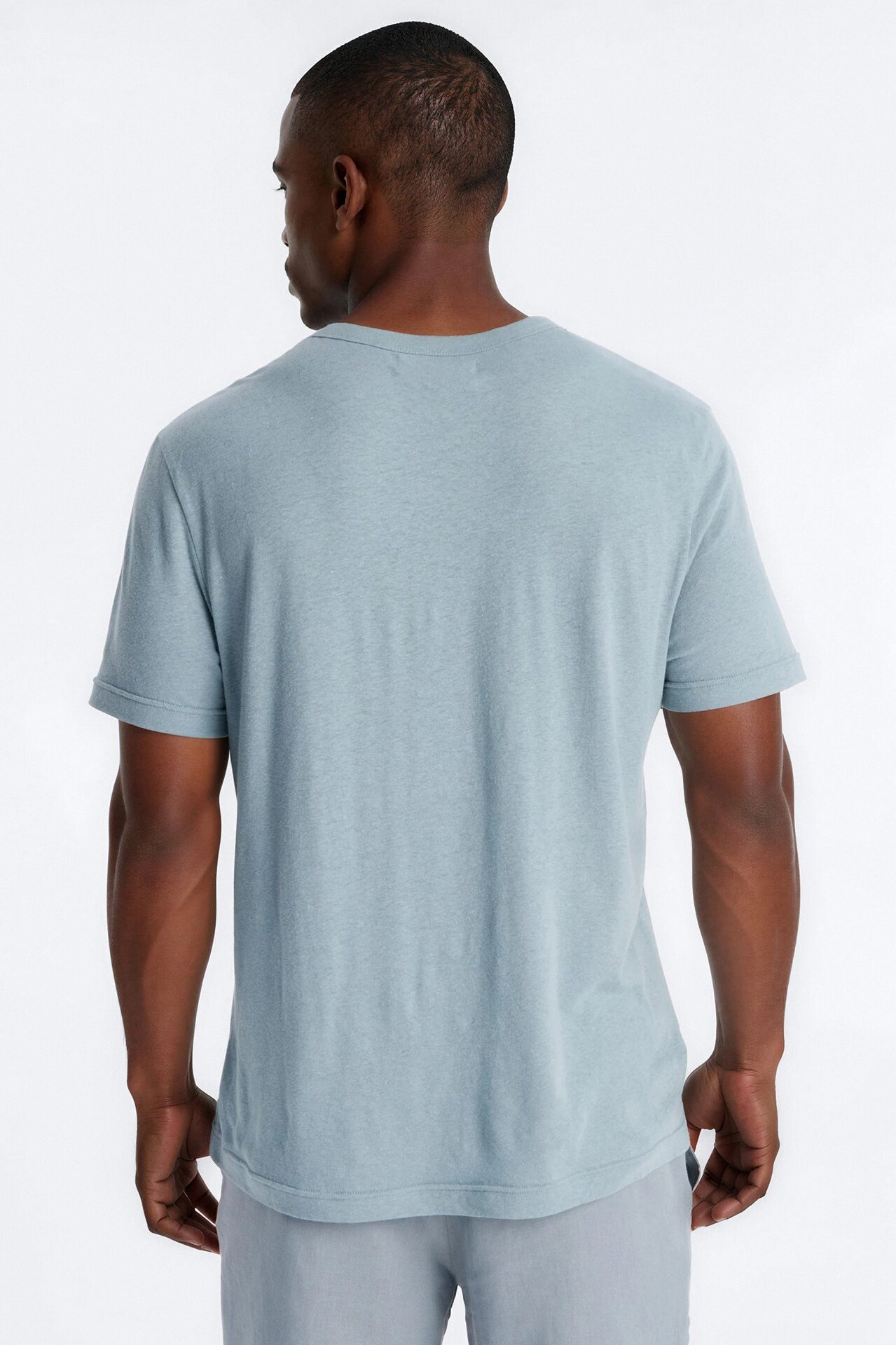 Bahamas Linen Crew Tee - Slate Blue
