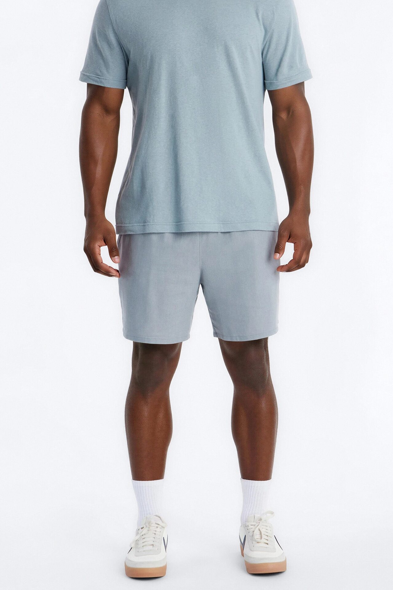 Bahamas Linen Slim Short - Slate Blue
