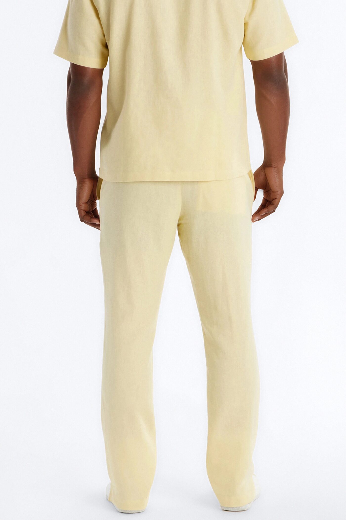 Bahamas Linen Slim Pull On Pants - Butter Yellow