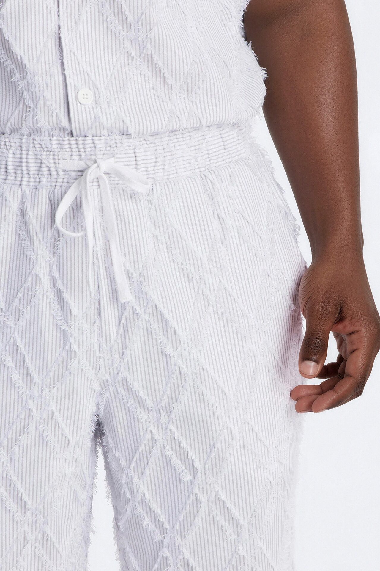 Straight Sahara Stripe Pant - White