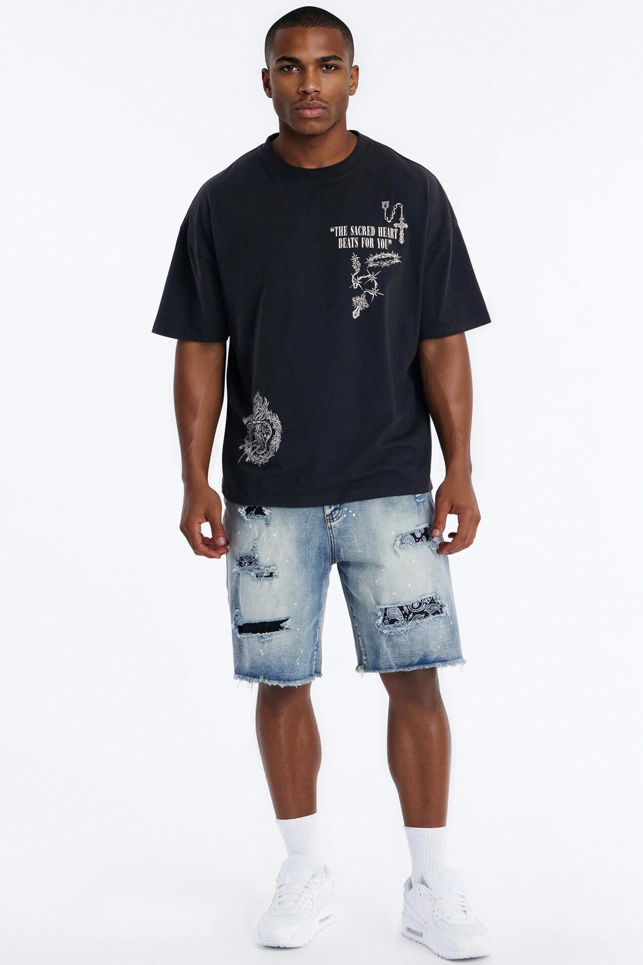 John 6:37 Oversized Short Sleeve Tee - Black Wash