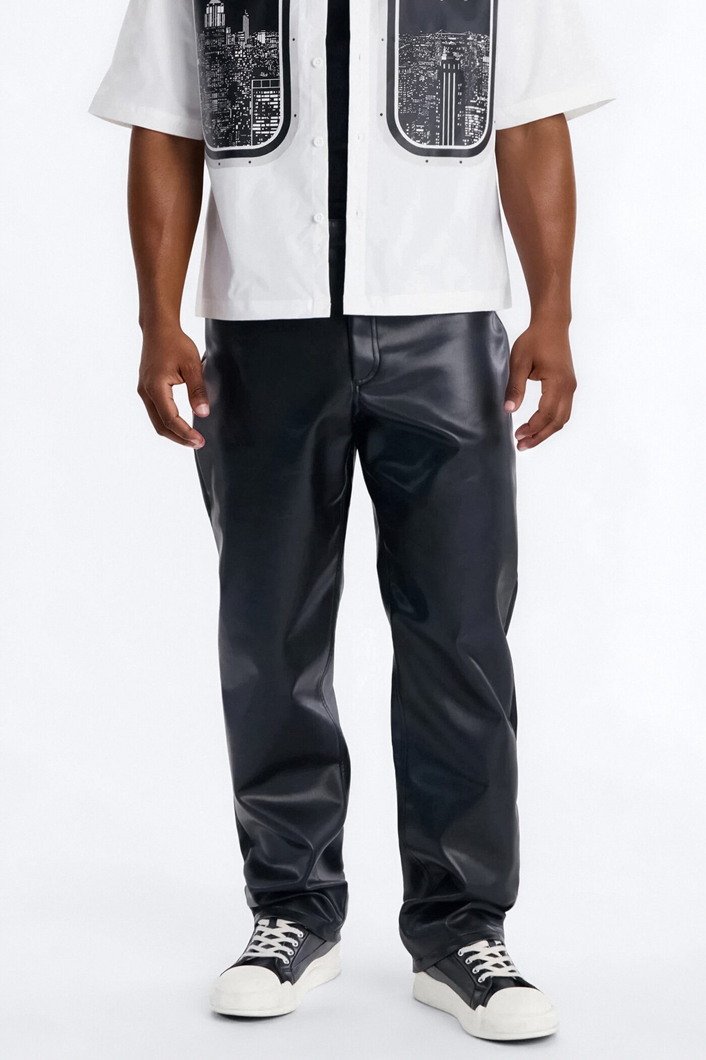 Straight Culture Creator Slit Faux Leather Pant - Black