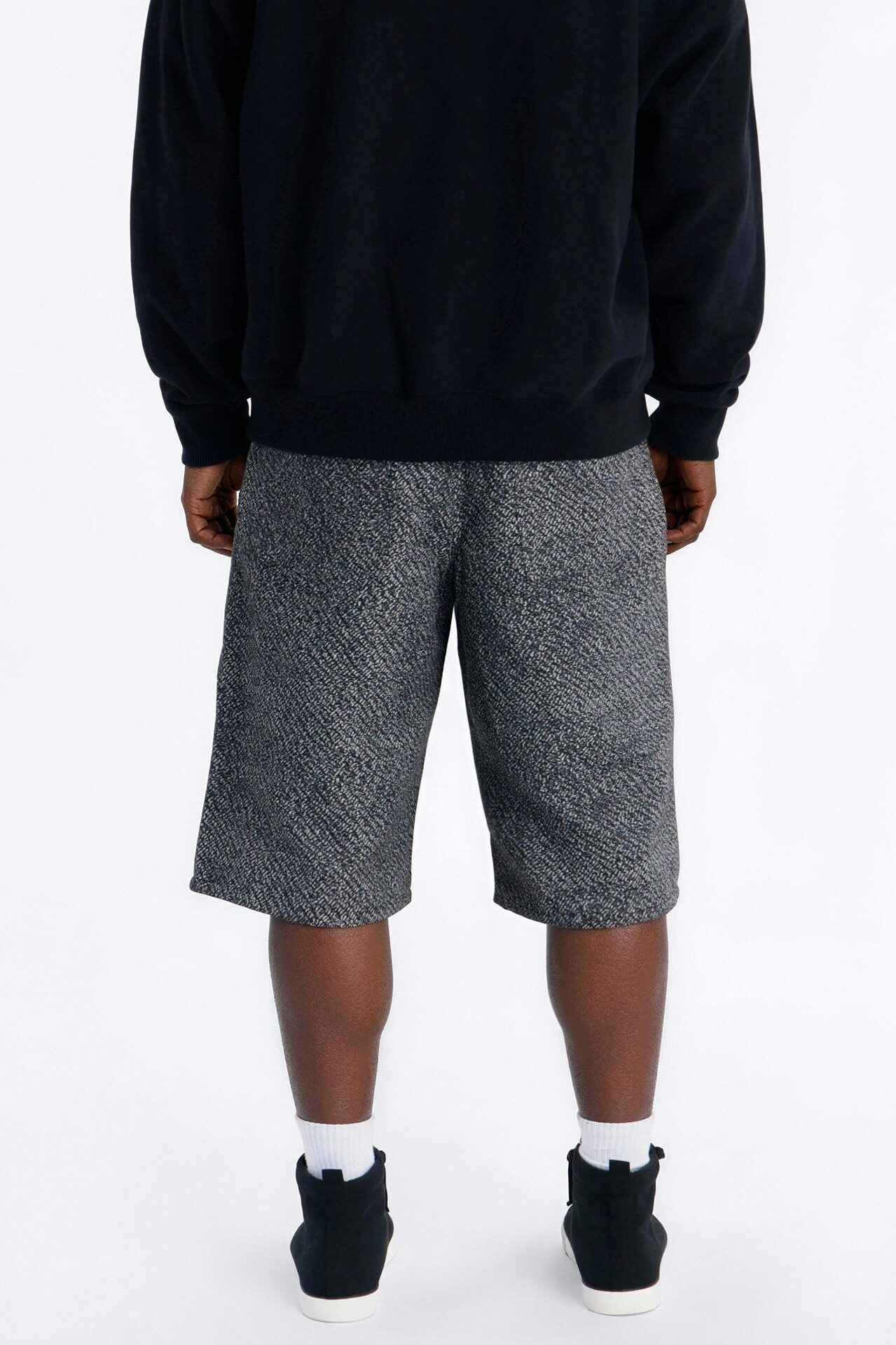 Baggy Tapestry Denim Short - Grey