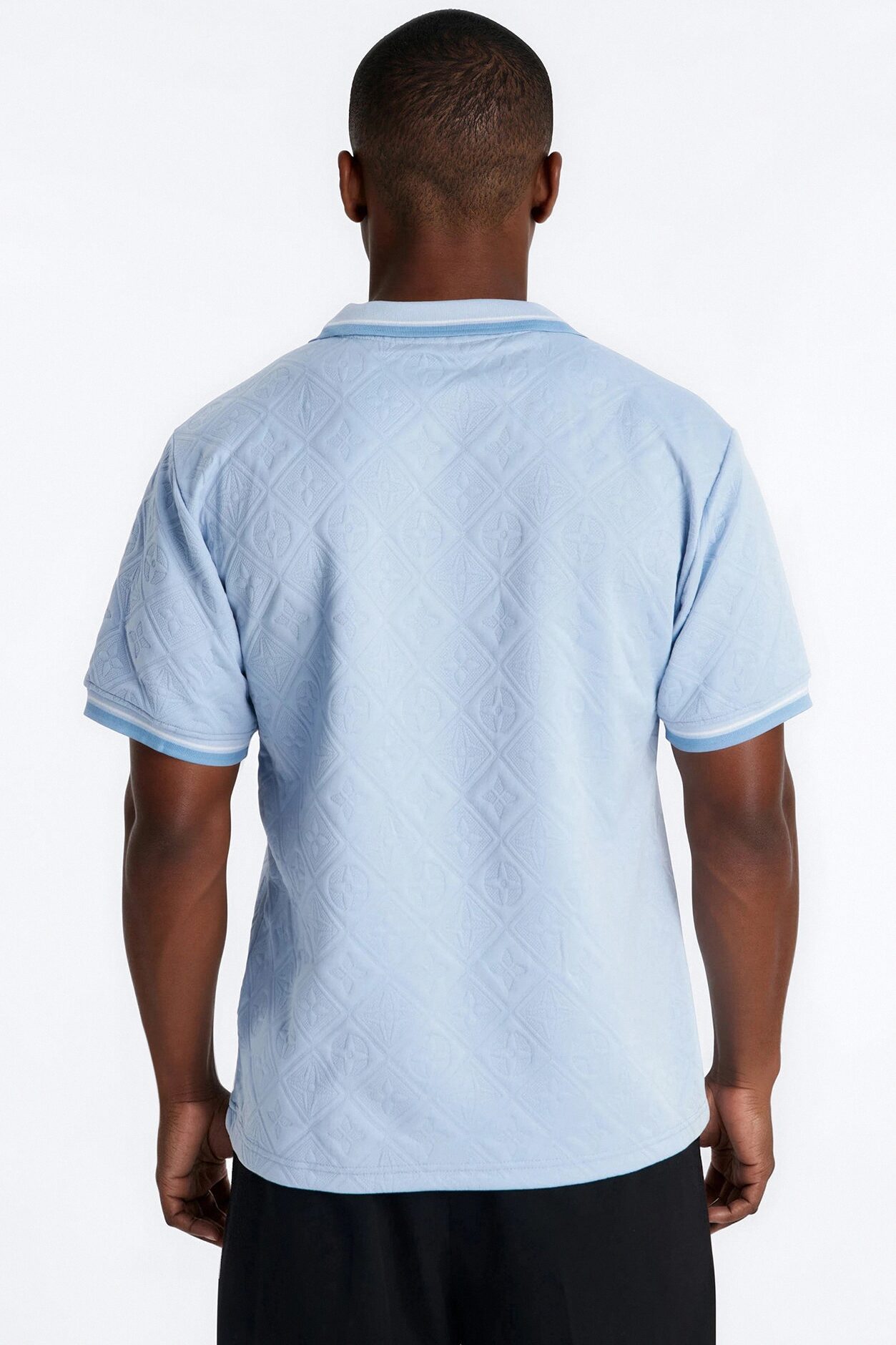 Saints Diamond Star Johnny Collar Polo - Light Blue