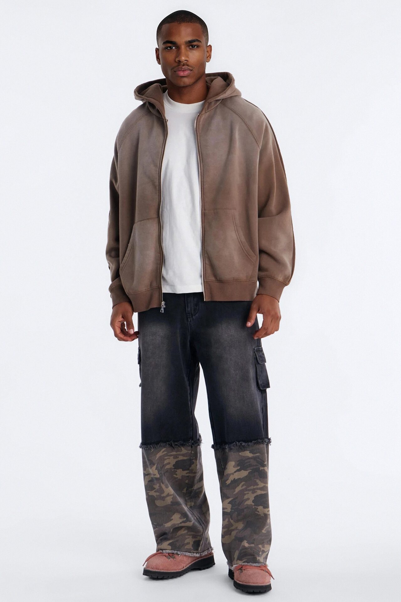 Baggy Safari Split Cargo Jean - Black Wash