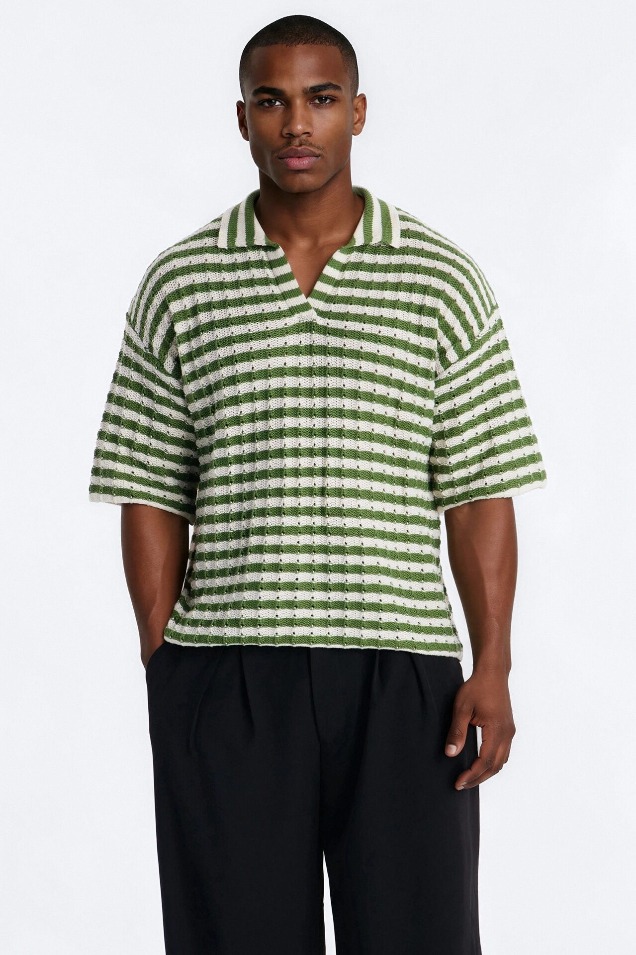 Relaxed Regatta Stripe Polo - Green