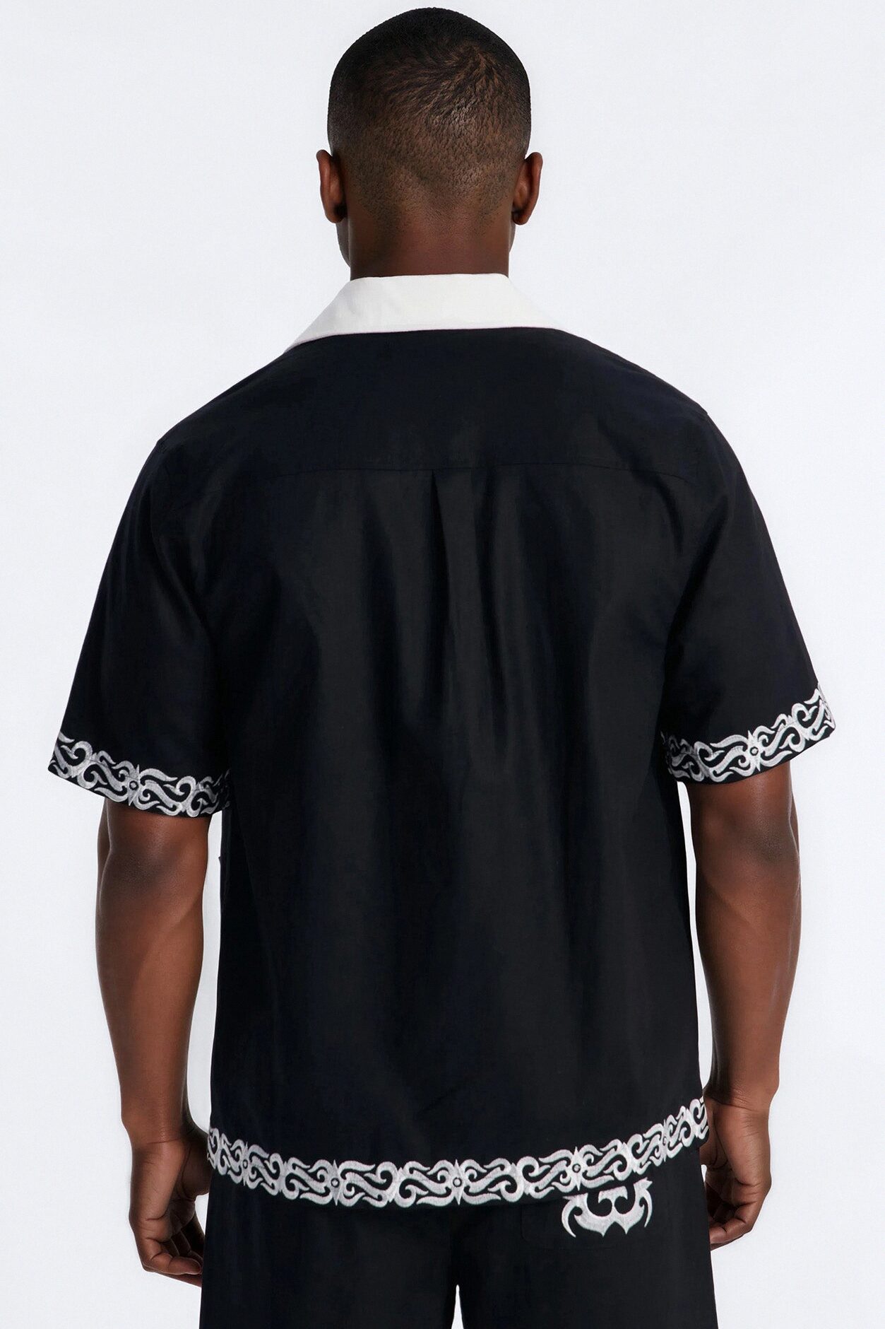 Coastal Isla Cuban Button Up Shirt - Black