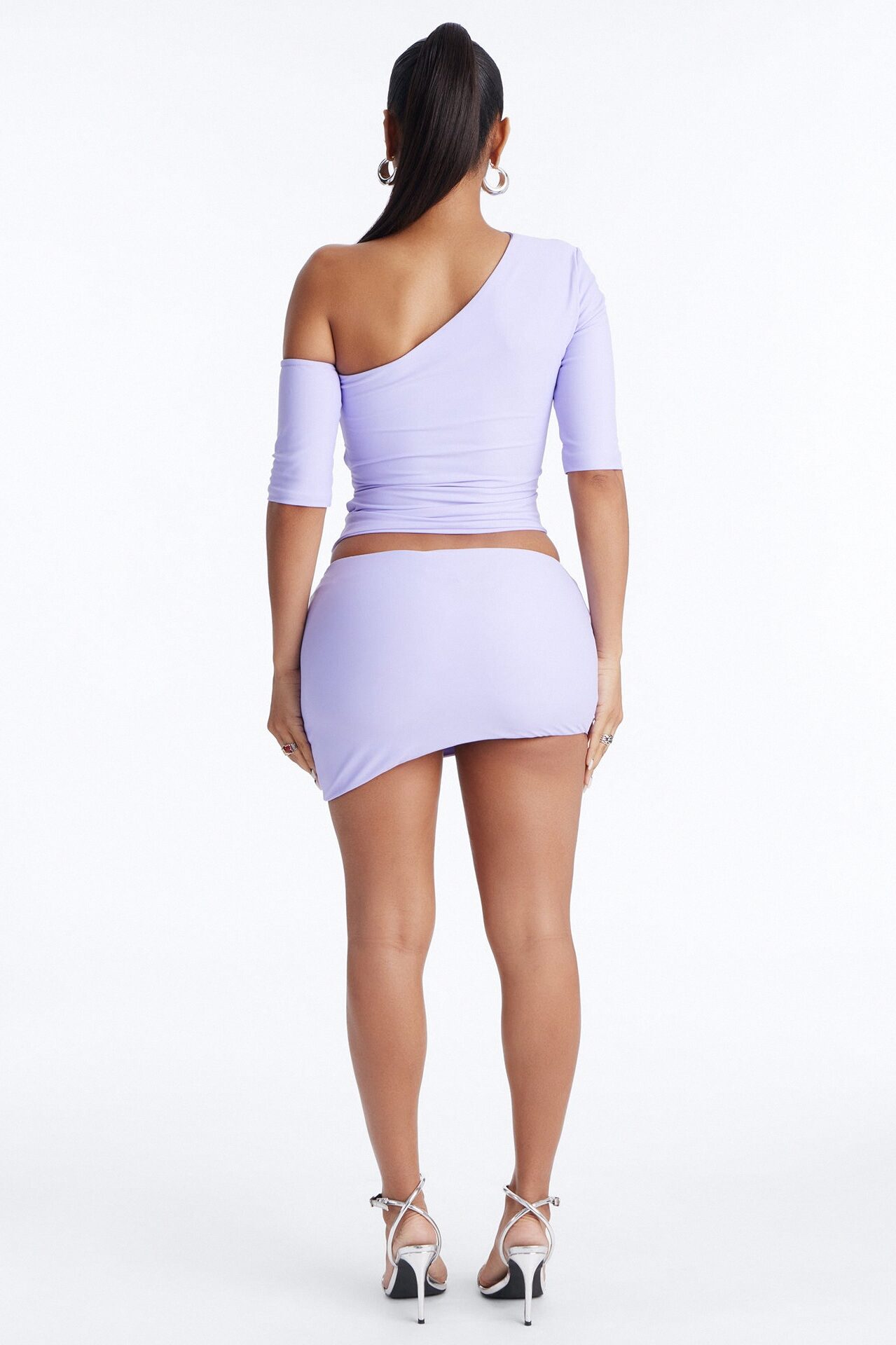 Roxy Form Double Lined Mini Skirt Set - Purple
