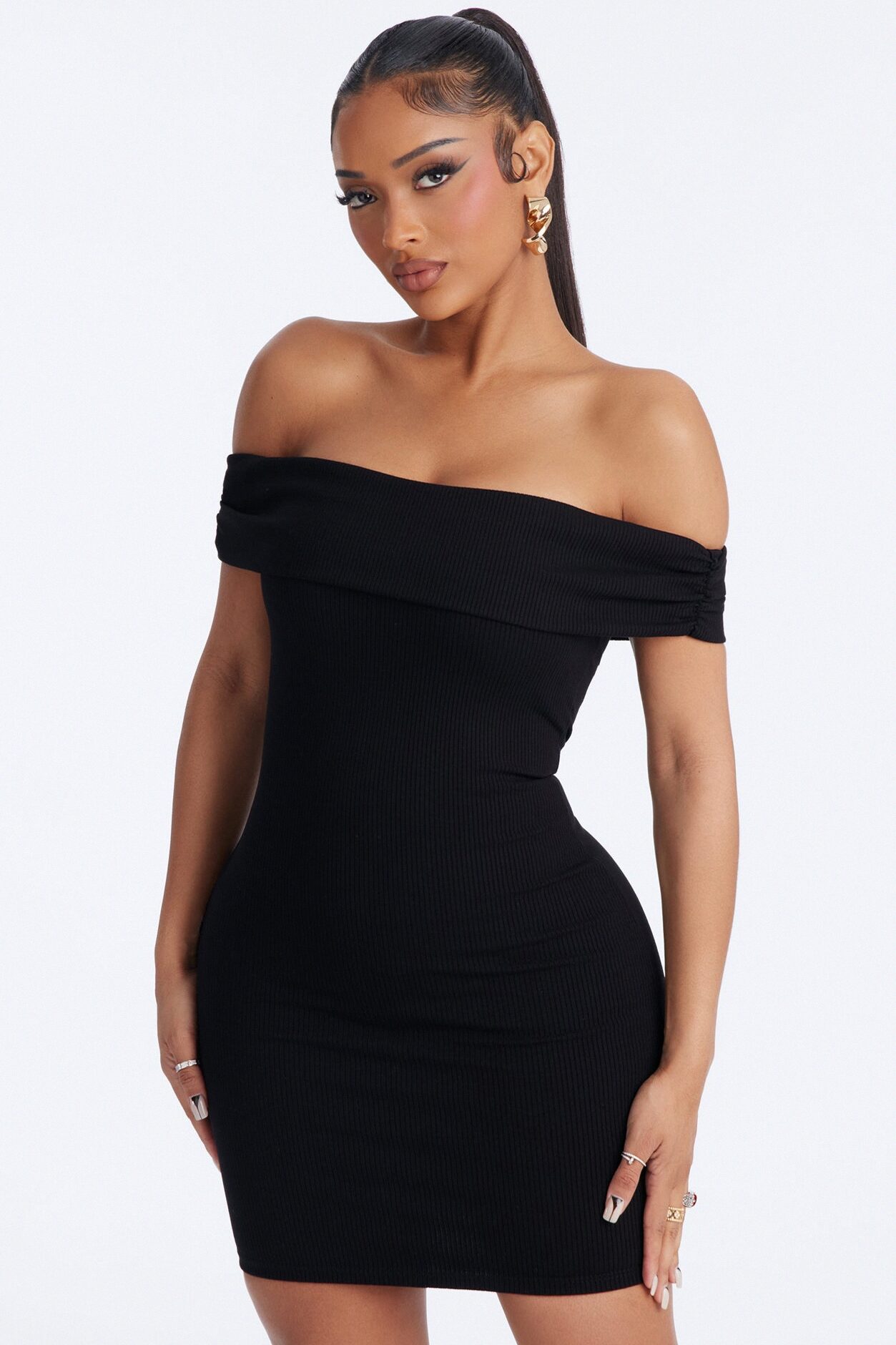 Priscilla Snatched Mini Dress - Black
