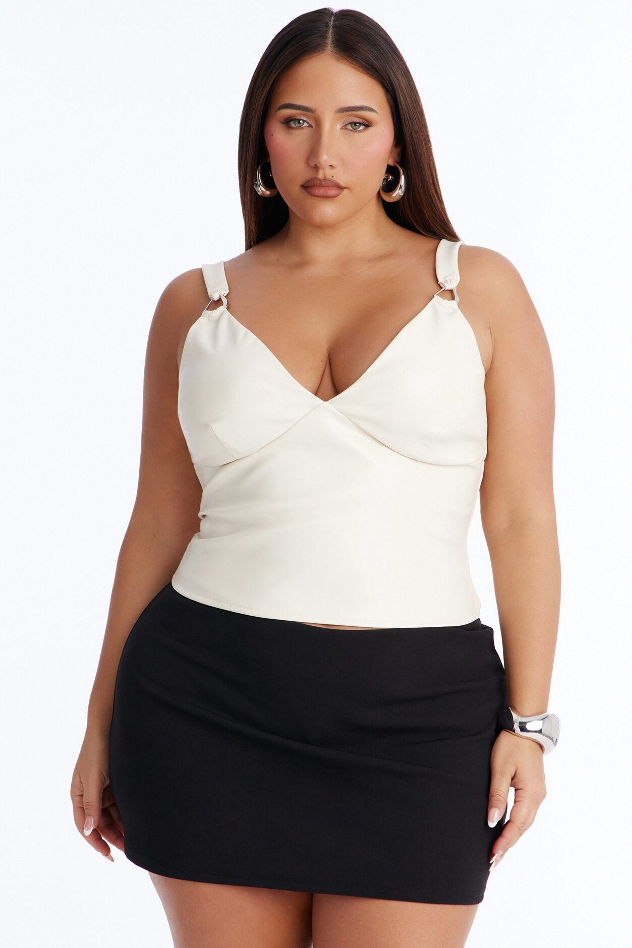 Urban Legend Faux Leather Top - Cream