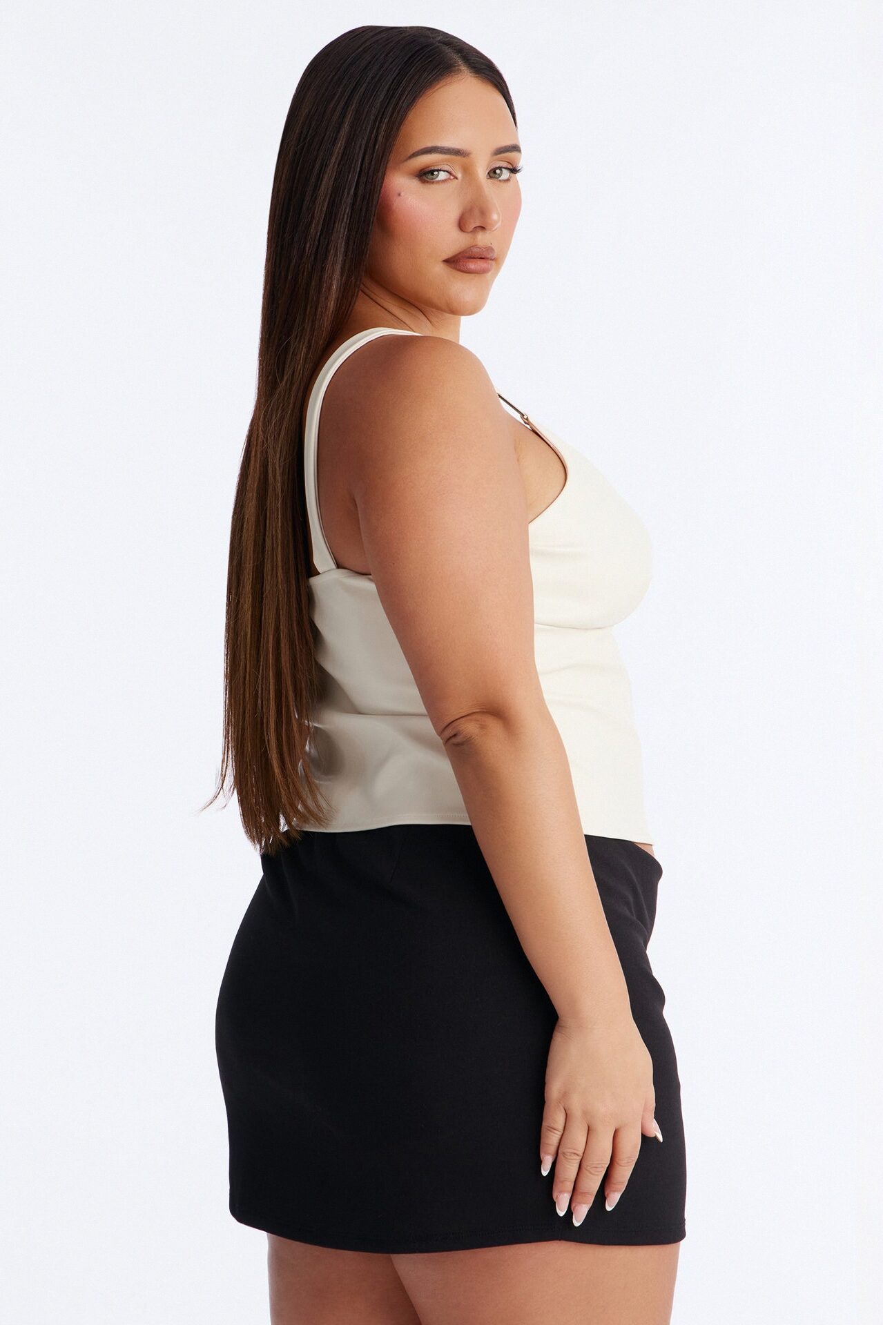 Urban Legend Faux Leather Top - Cream