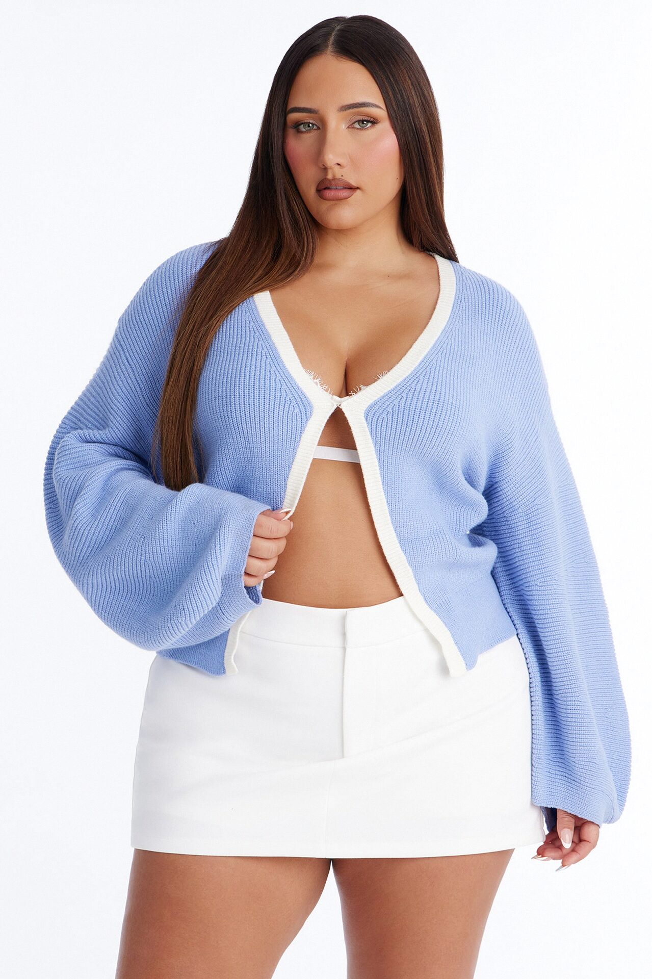 In Your Head Cardigan - Dusty Blue