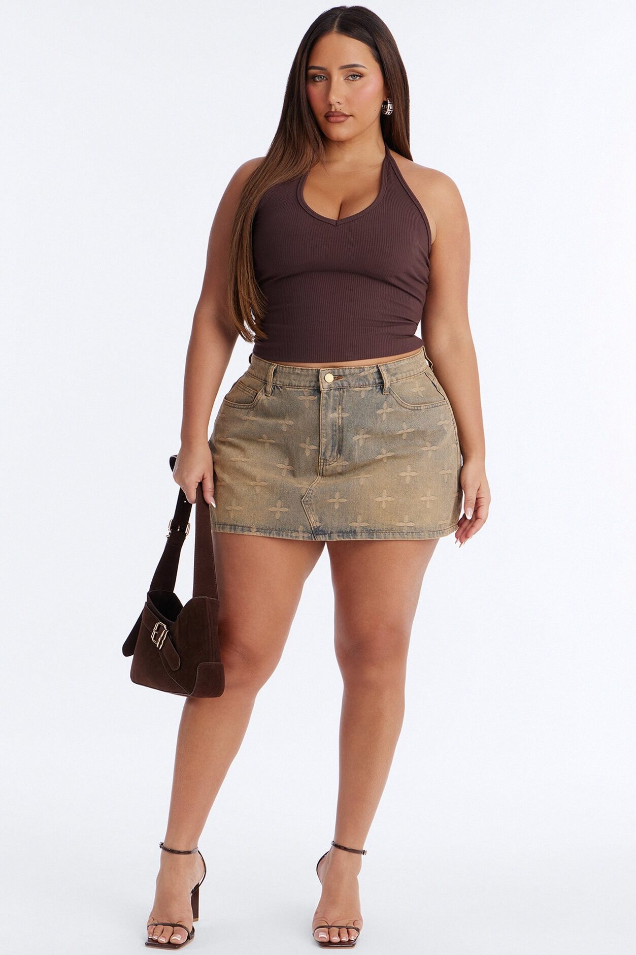 Avery Star Denim Mini Skirt - Vintage Wash