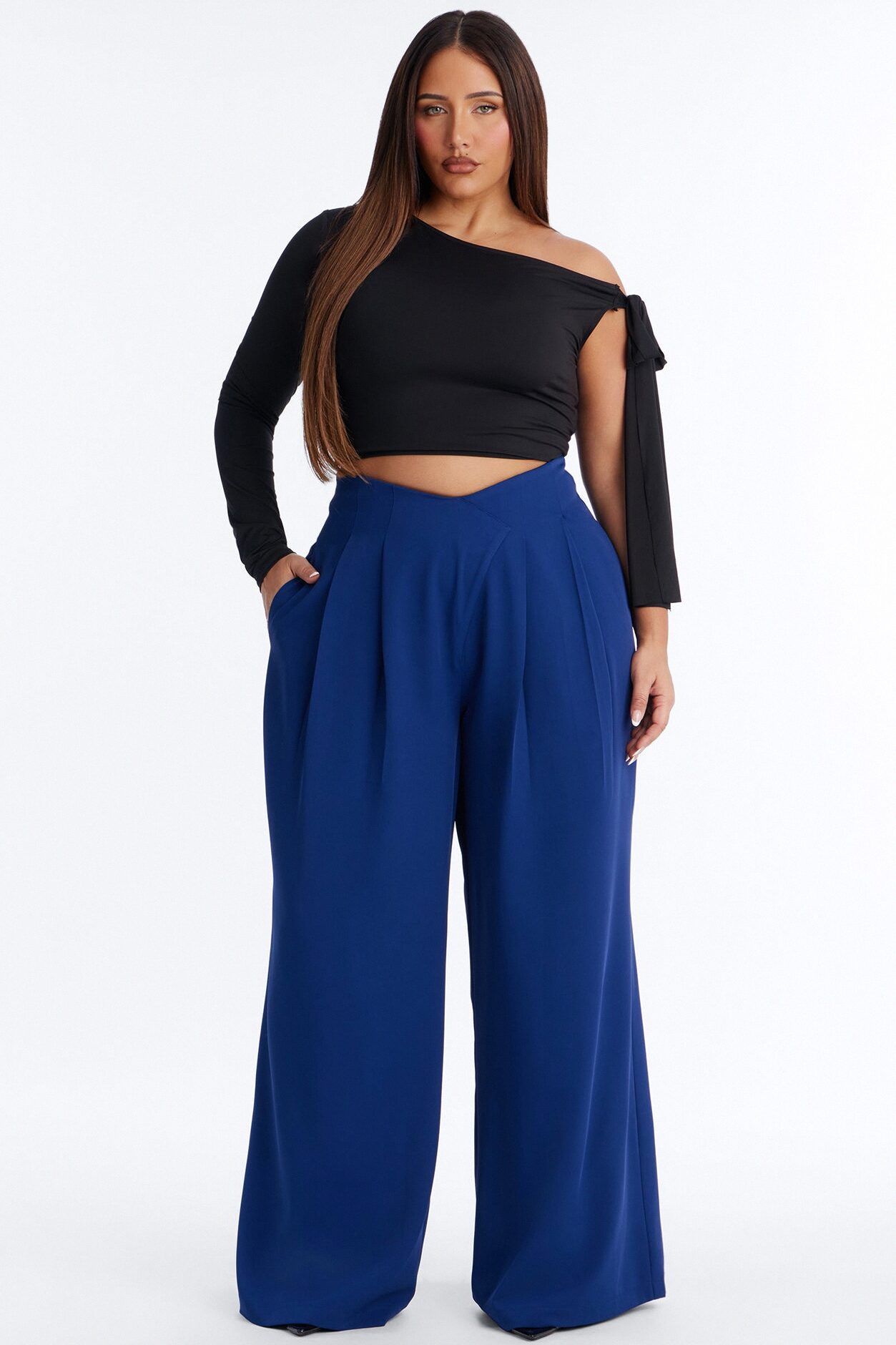 About Time Wide Leg Trousers - Blue