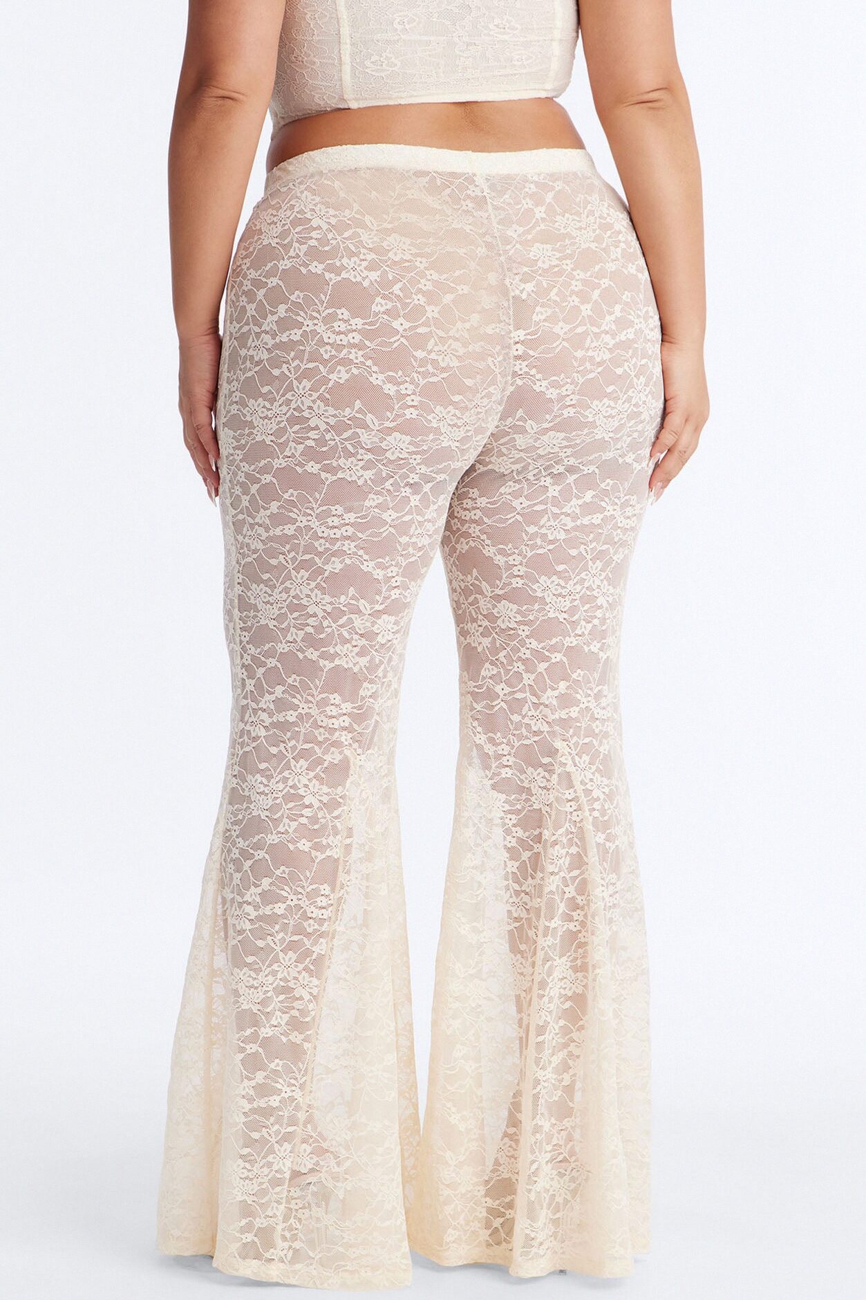 Emmalyn Lace Flare Pant - Cream
