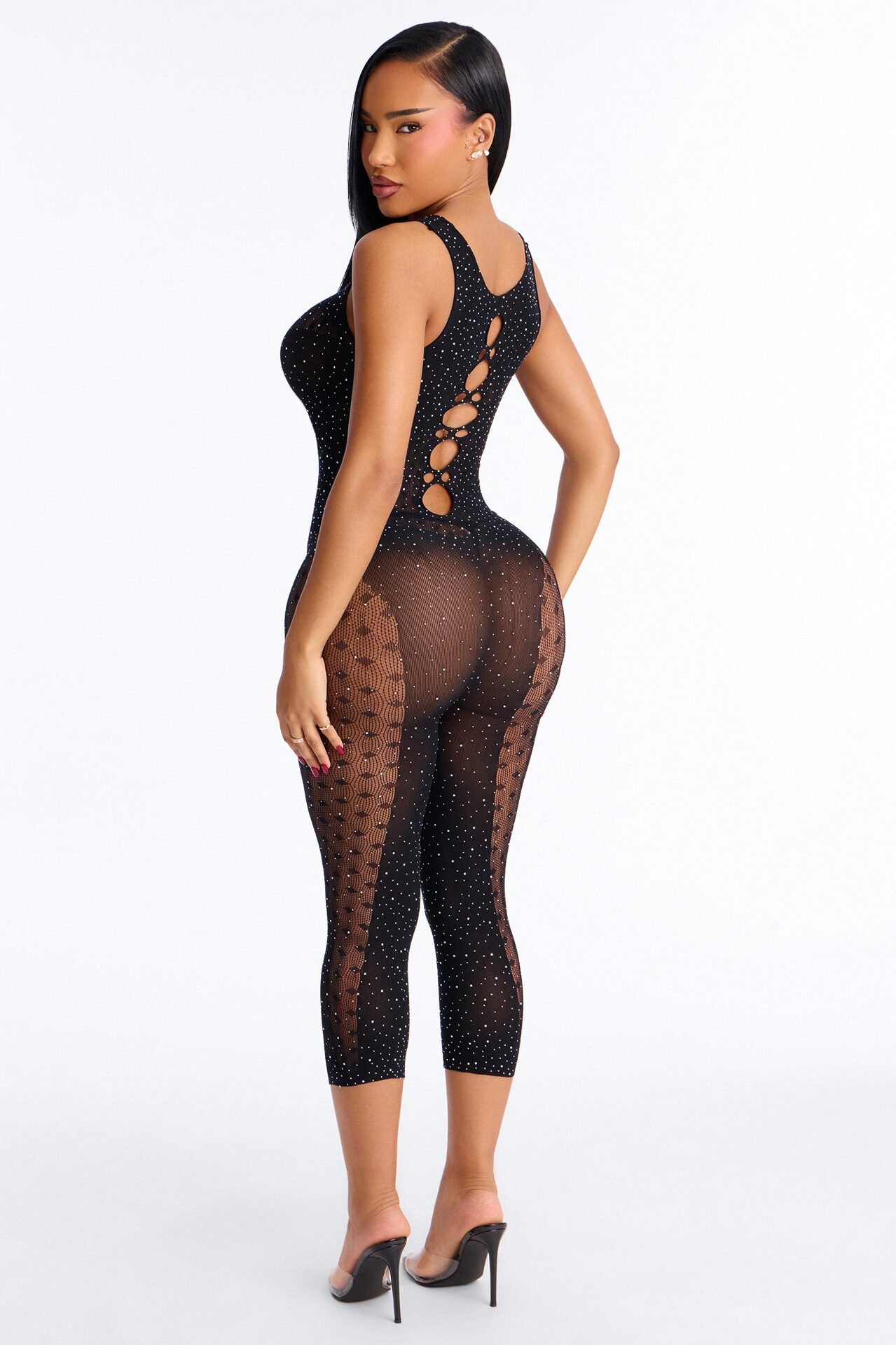 Push It Sleeveless Bodystocking - Black