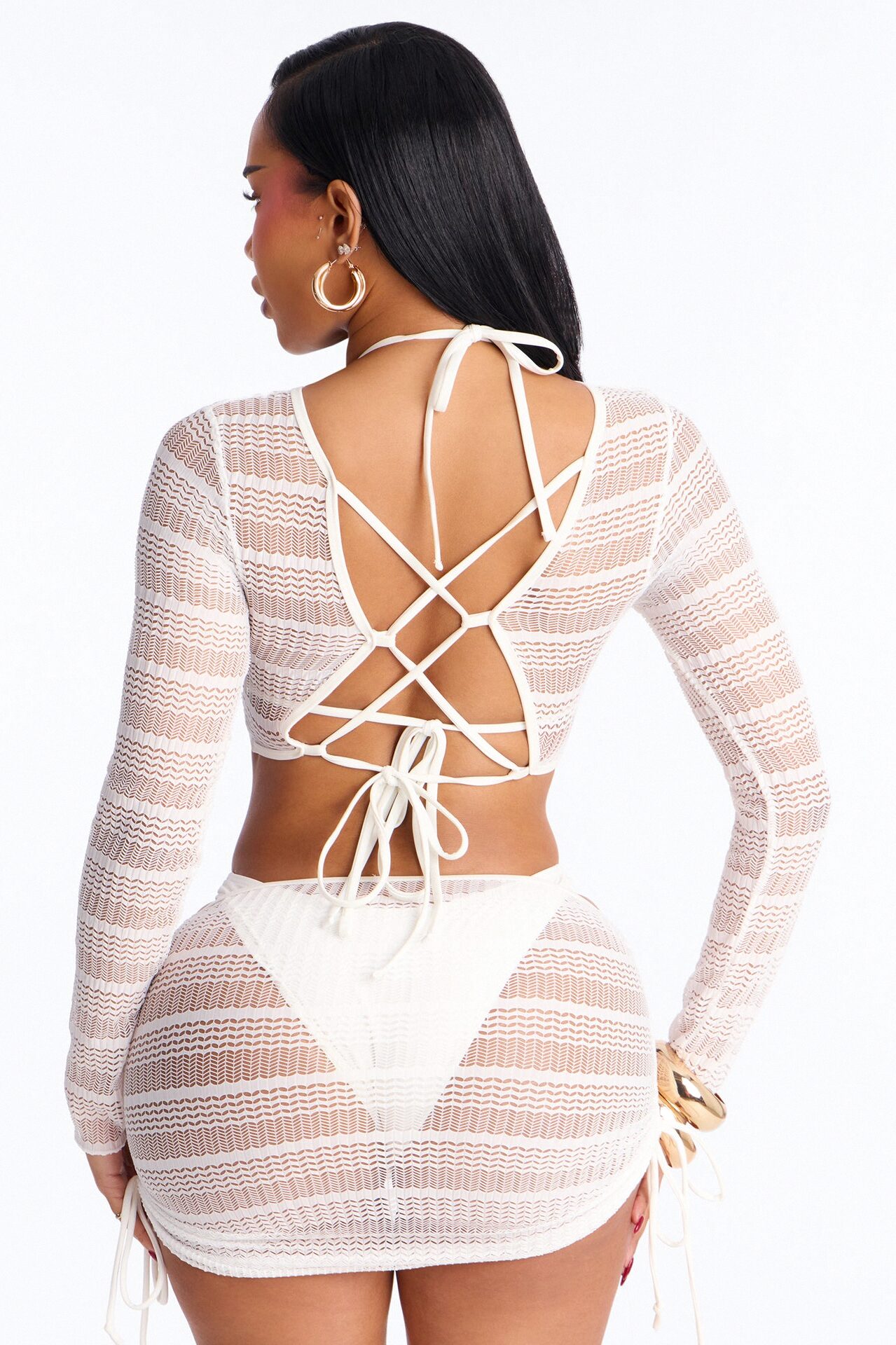 Allyson Bikini And Coverup Set - White