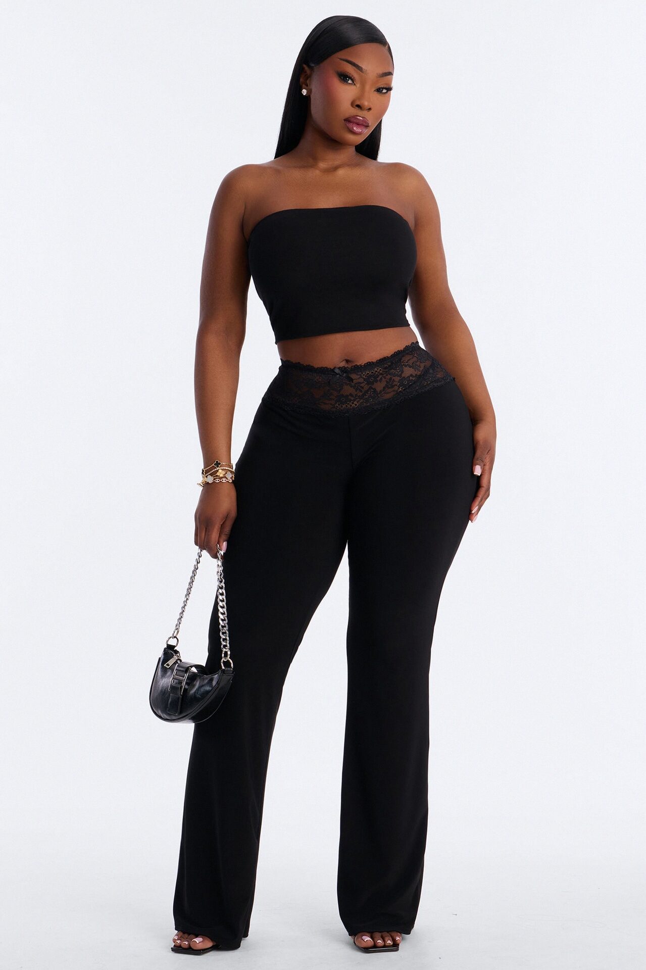 Laced and Locked Low Rise Flare Pant 33″ - Black